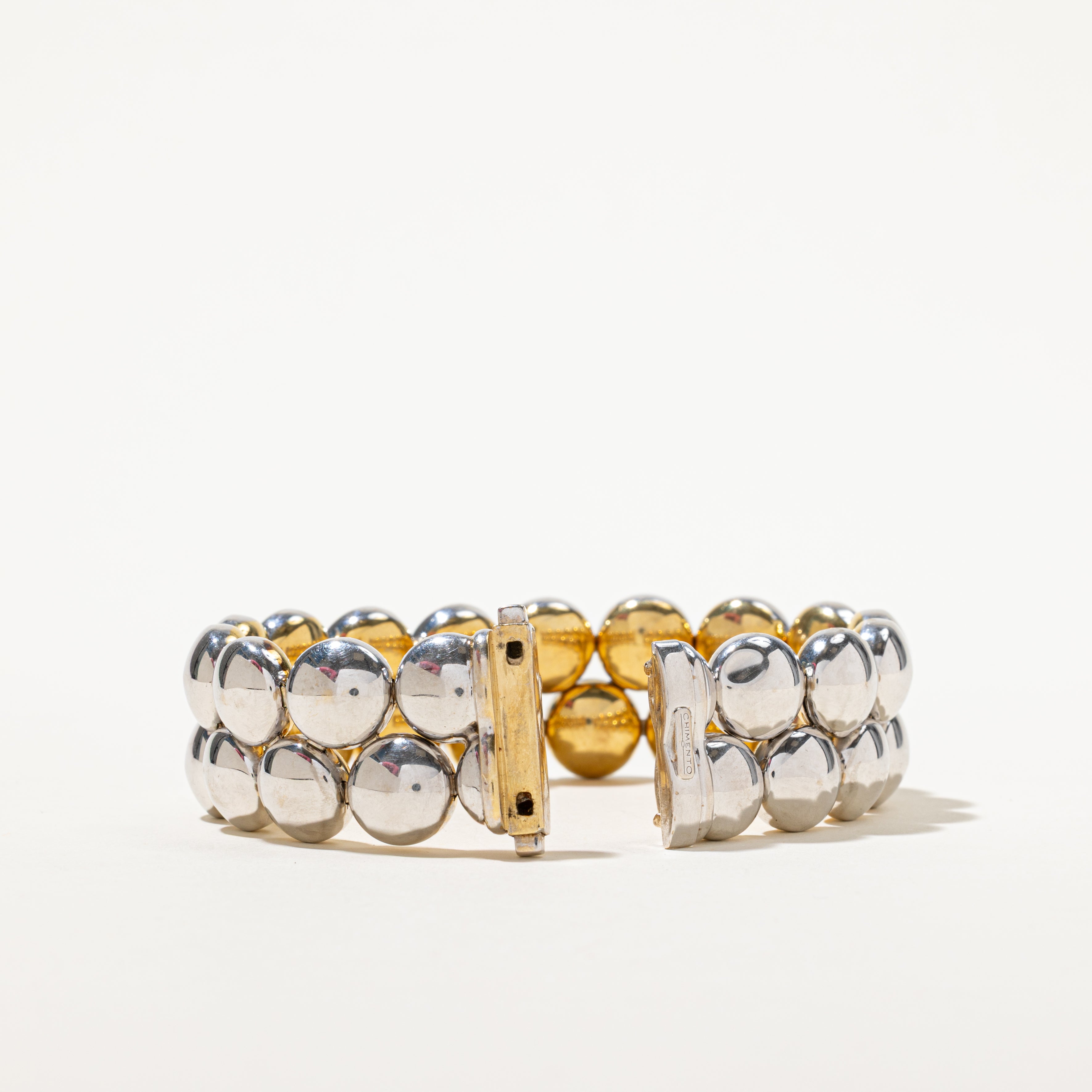 18k White & Yellow Gold Reversible Bauble Bracelet | 6.5"