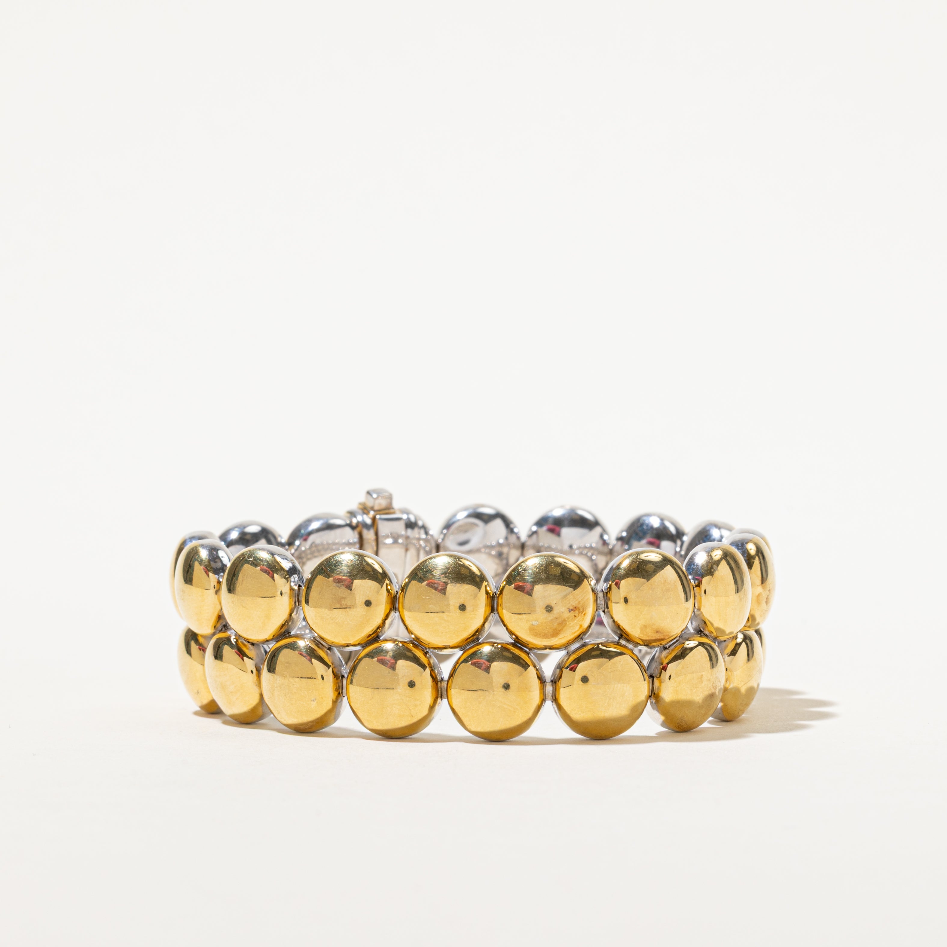 18k White & Yellow Gold Reversible Bauble Bracelet | 6.5"
