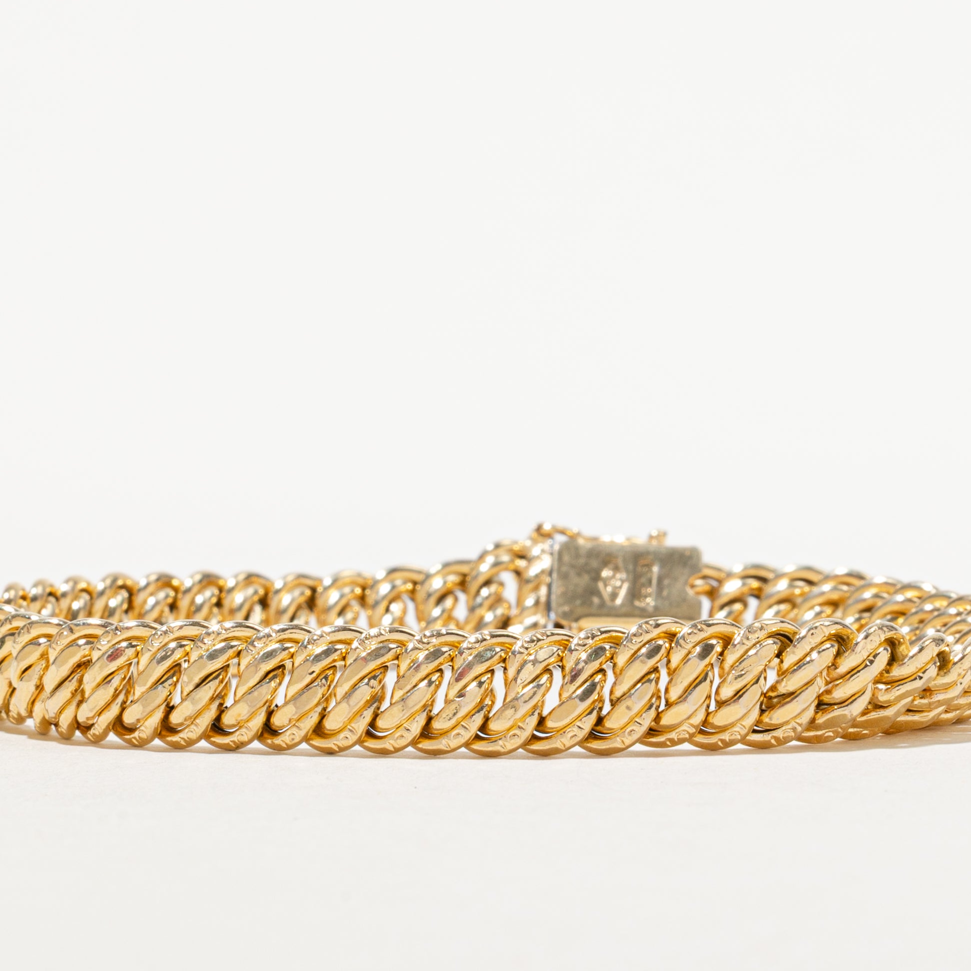 18k Yellow Gold Fancy Double Link Bracelet | 7"