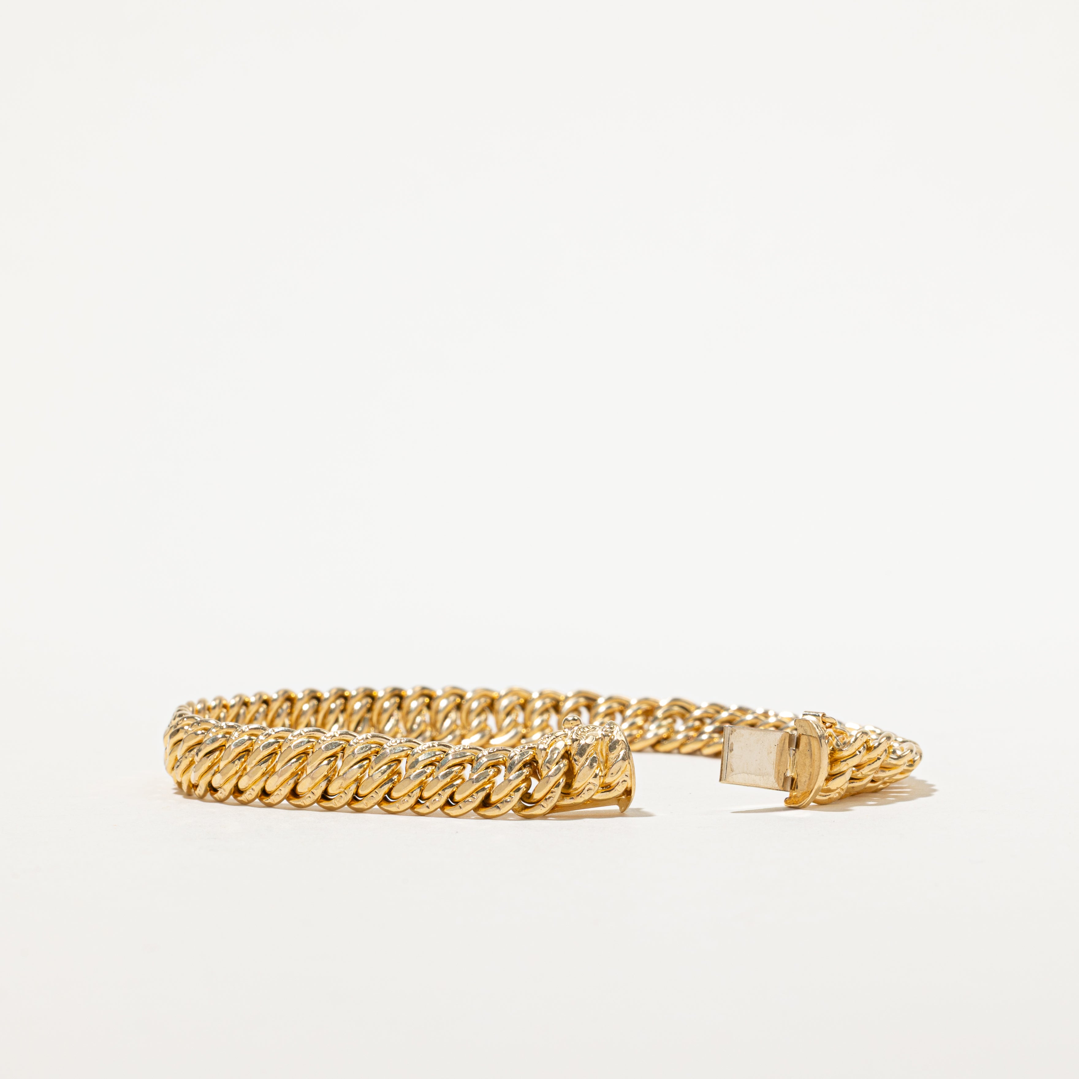 18k Yellow Gold Fancy Double Link Bracelet | 7"