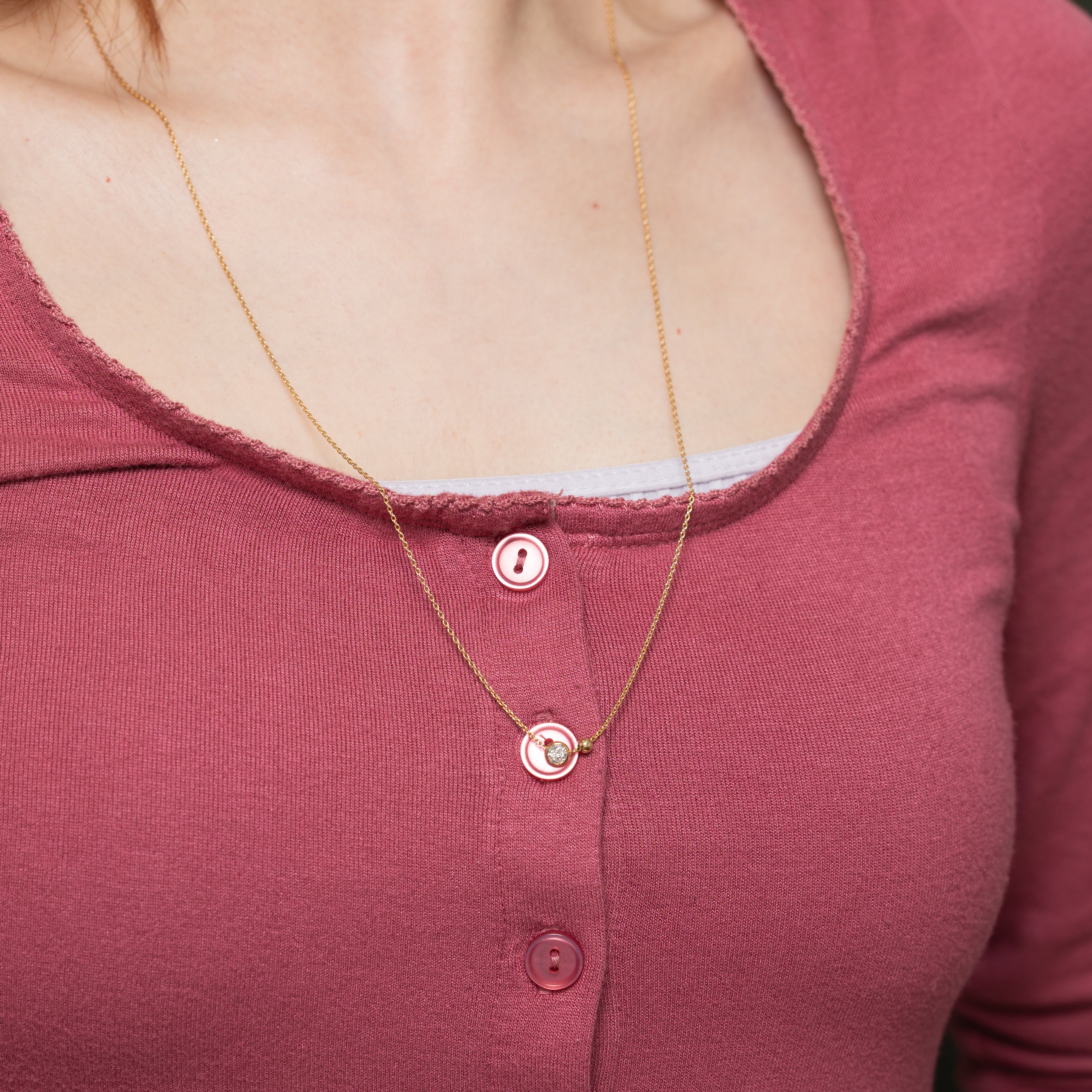 18k Bezel Set Diamond Pendant Necklace | 0.23ct | 26"