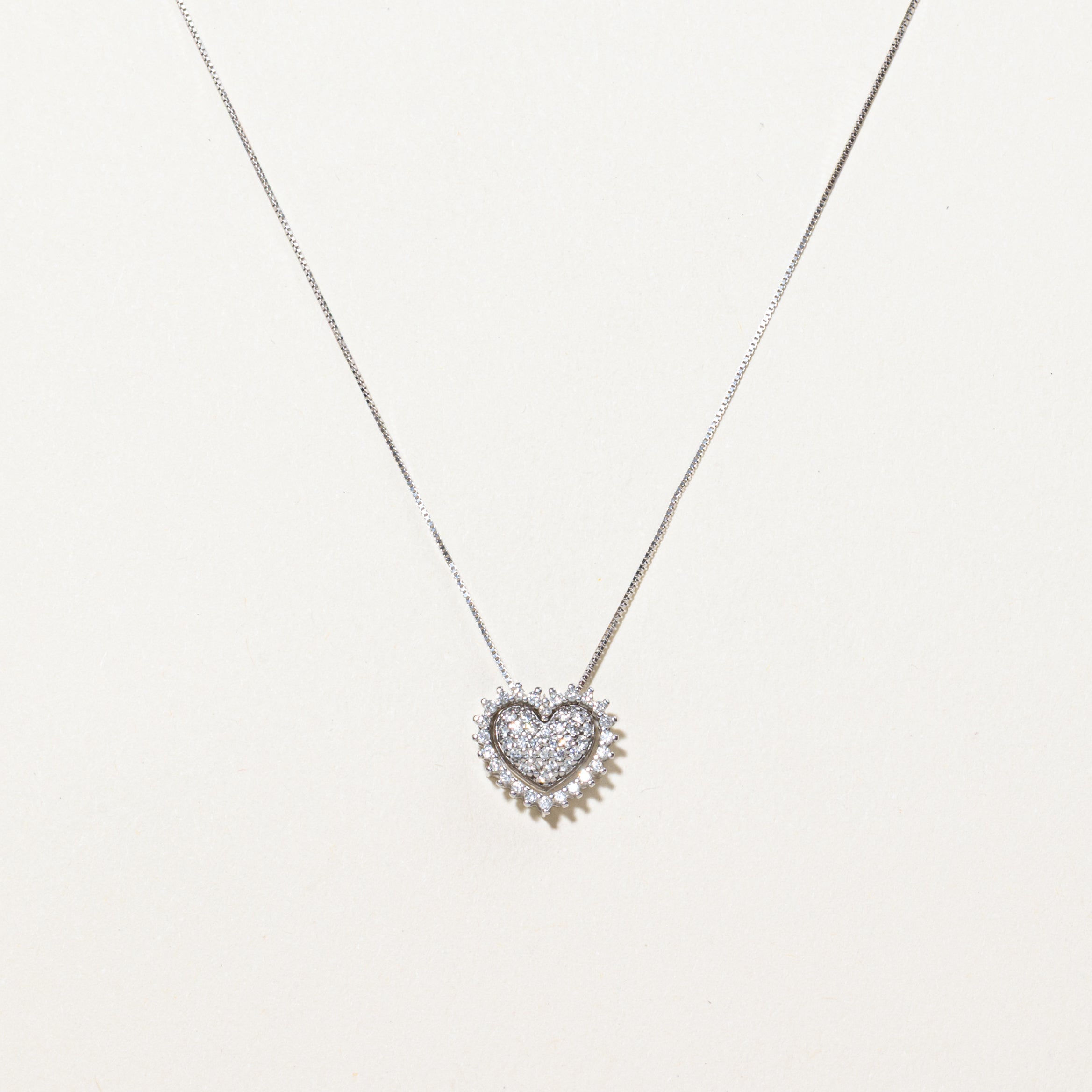 18k Diamond Petal Heart Pendant Necklace | 0.25ctw | 20"