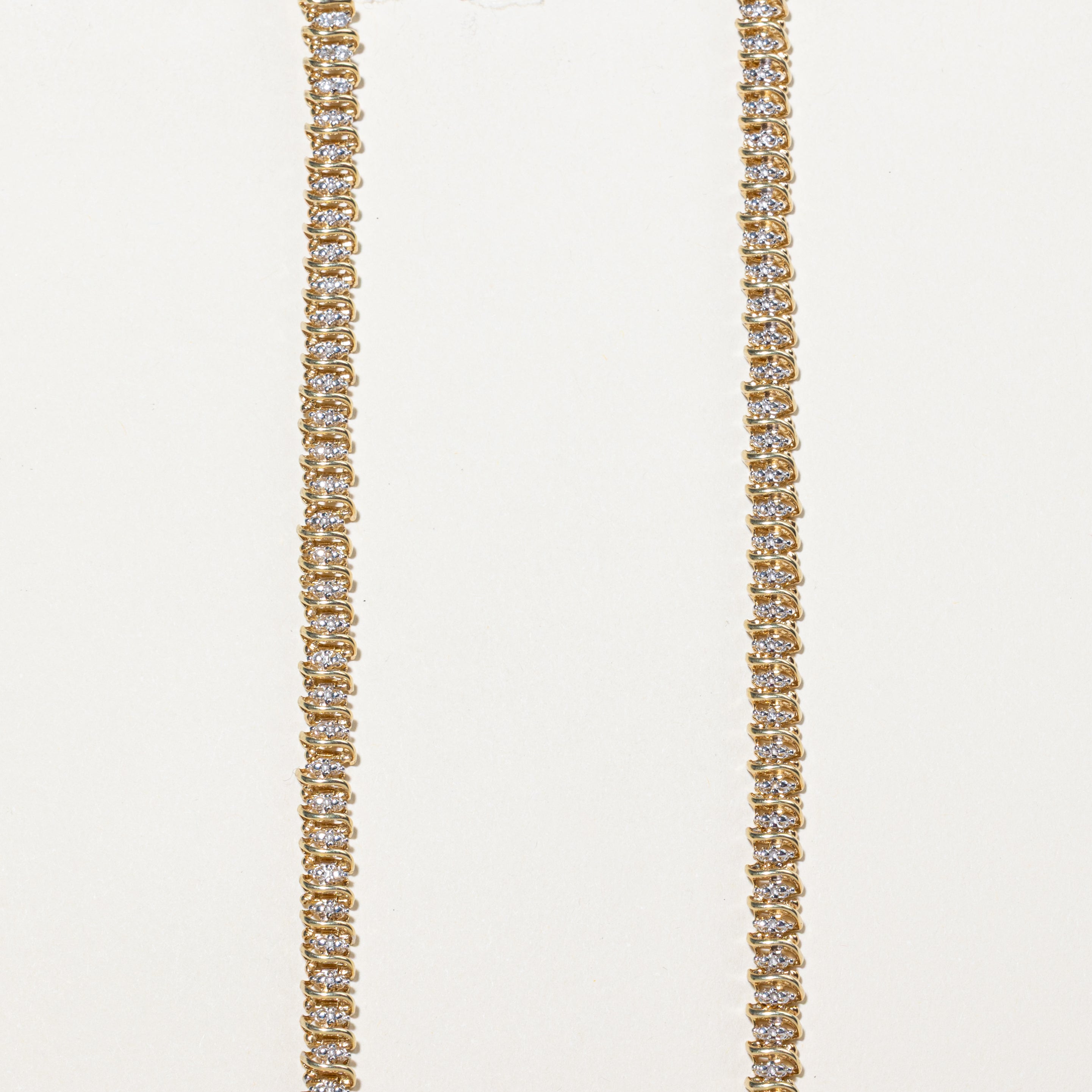 Yellow Gold Diamond Swirl Tennis Necklace | 4.88ctw | 18.5"