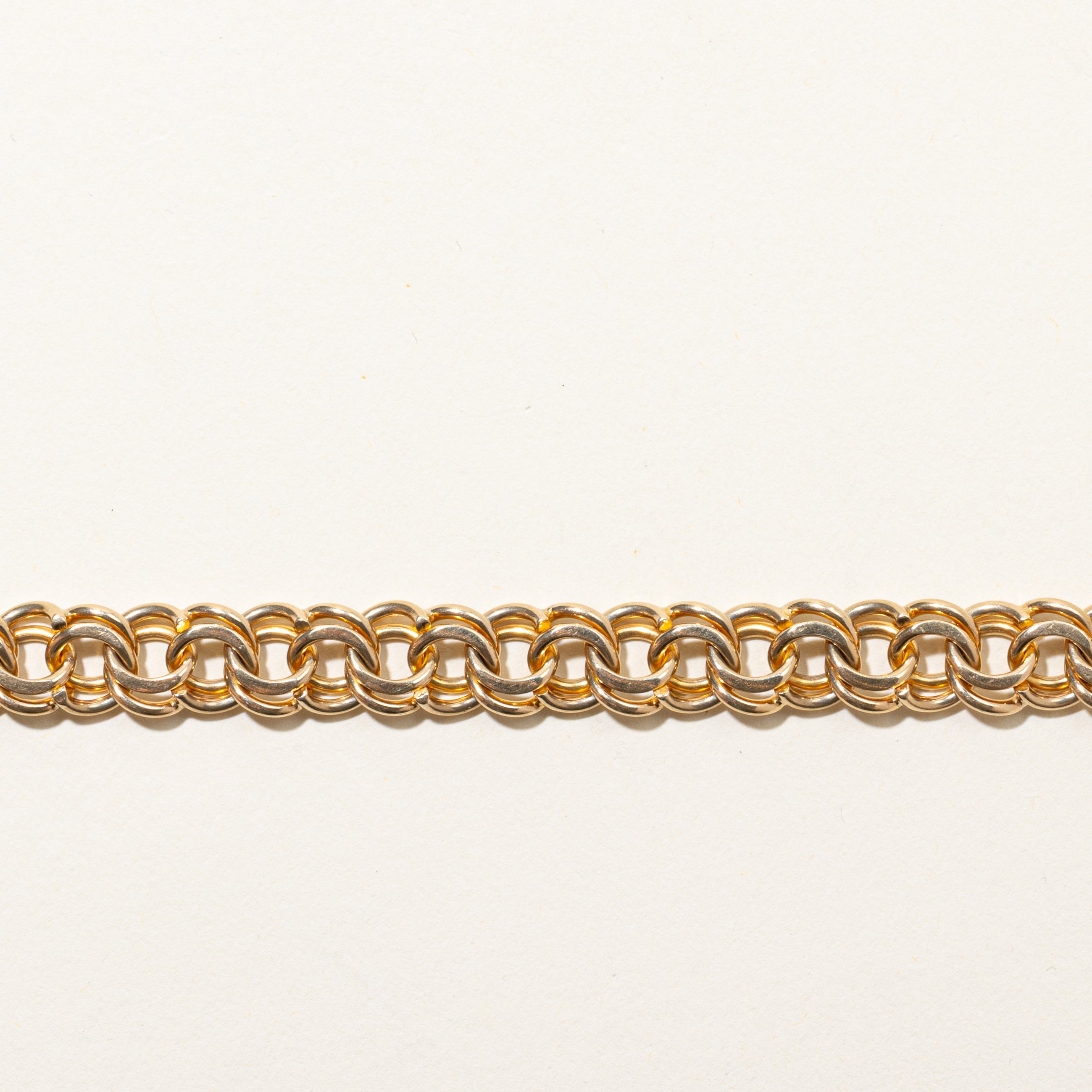 10k Yellow Gold Double Link Chain Bracelet | 7.25"