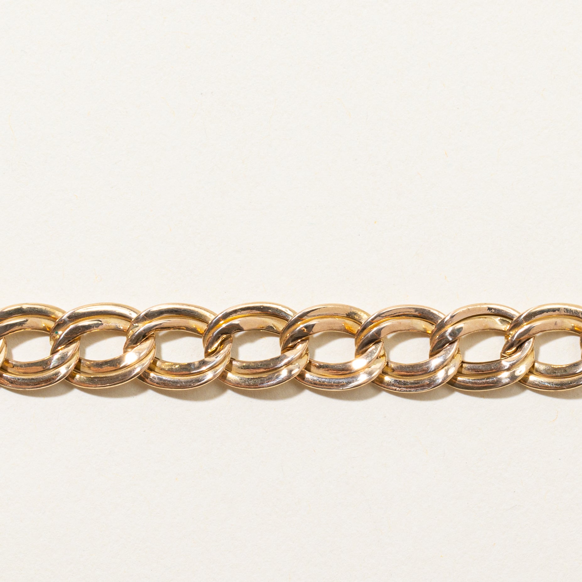 14k Yellow Gold Double Link Chain Bracelet | 7.5"