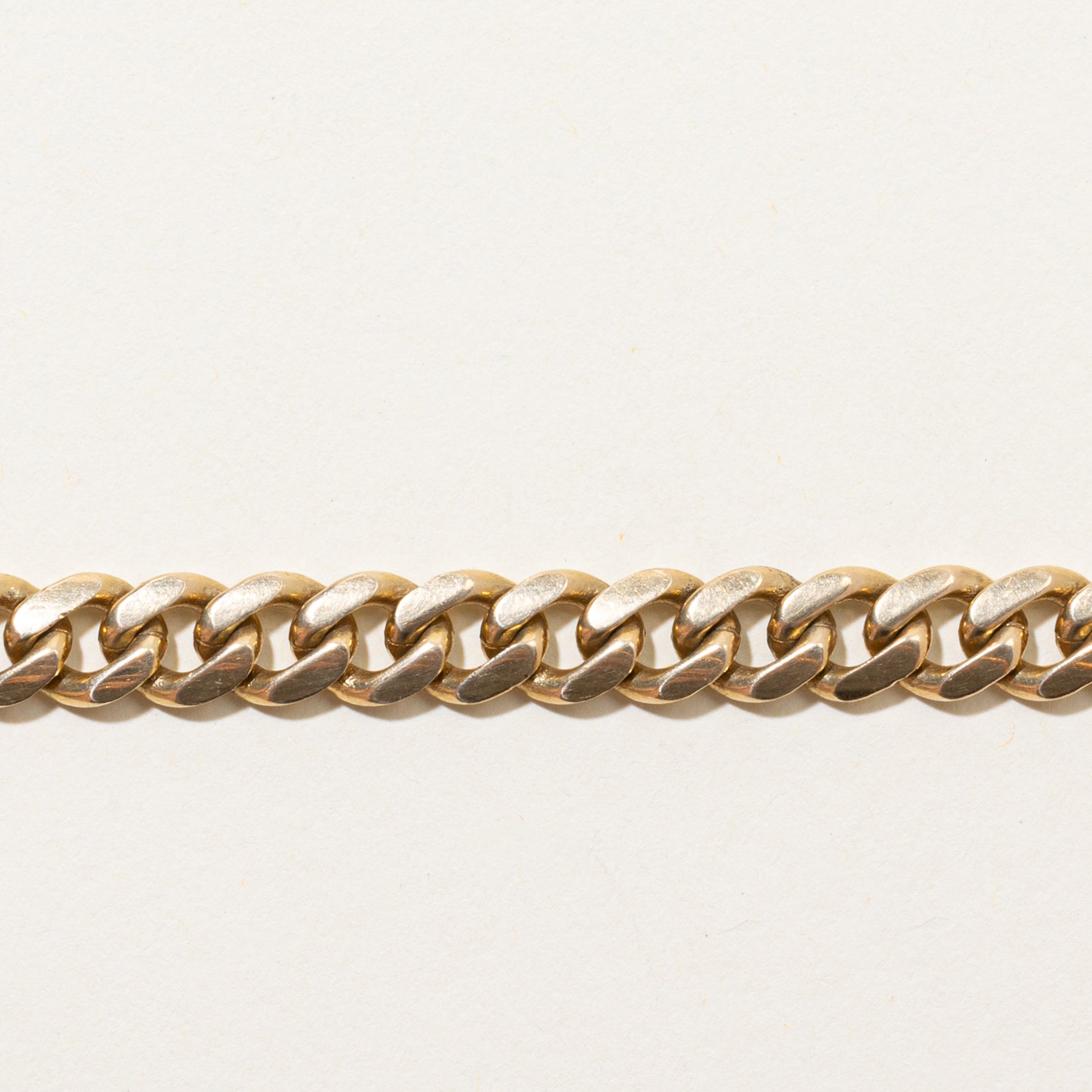 Italian 14k Yellow Gold Curb Link Chain Bracelet | 8"