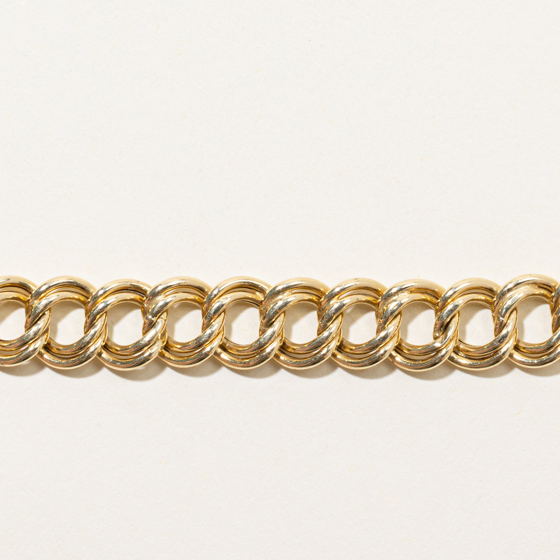 14k Yellow Gold Double Link Chain Bracelet | 7"