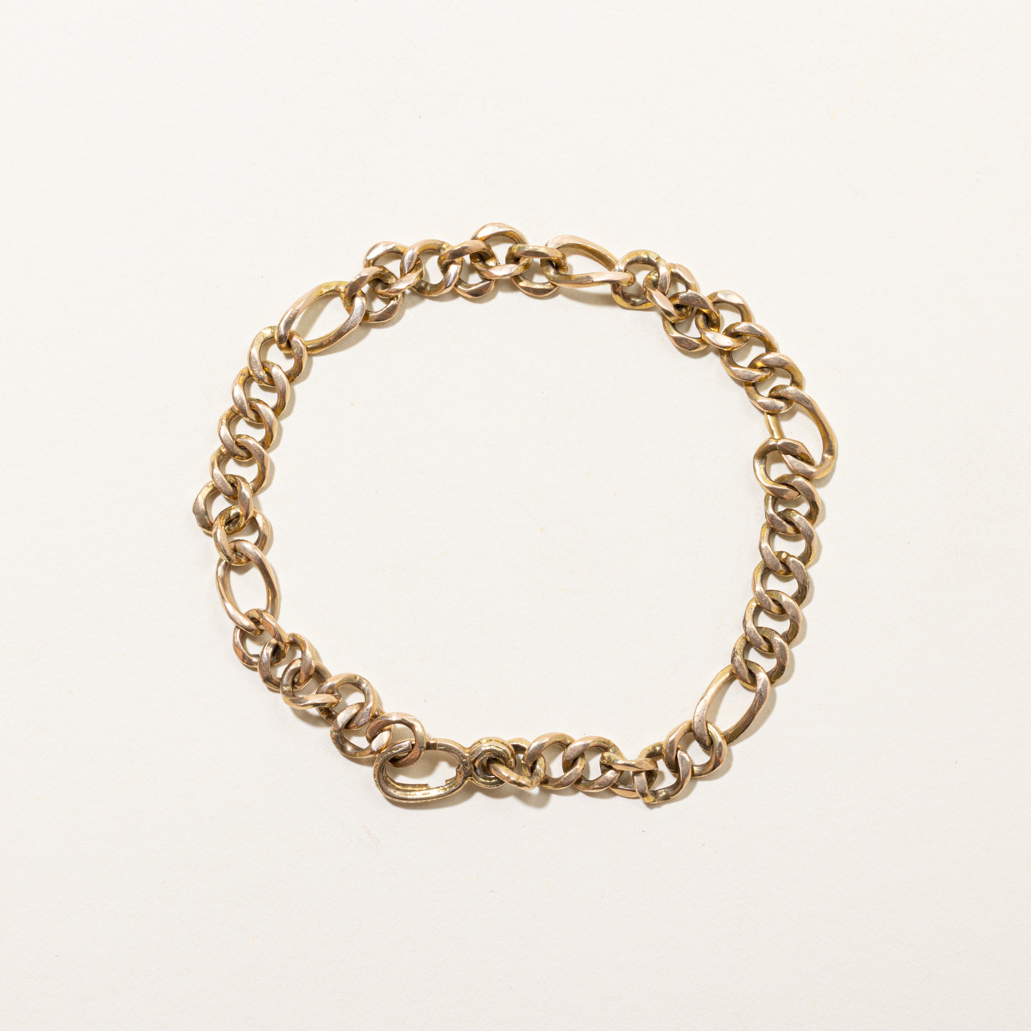 14k Yellow Gold Figaro Chain Bracelet | 8.5"
