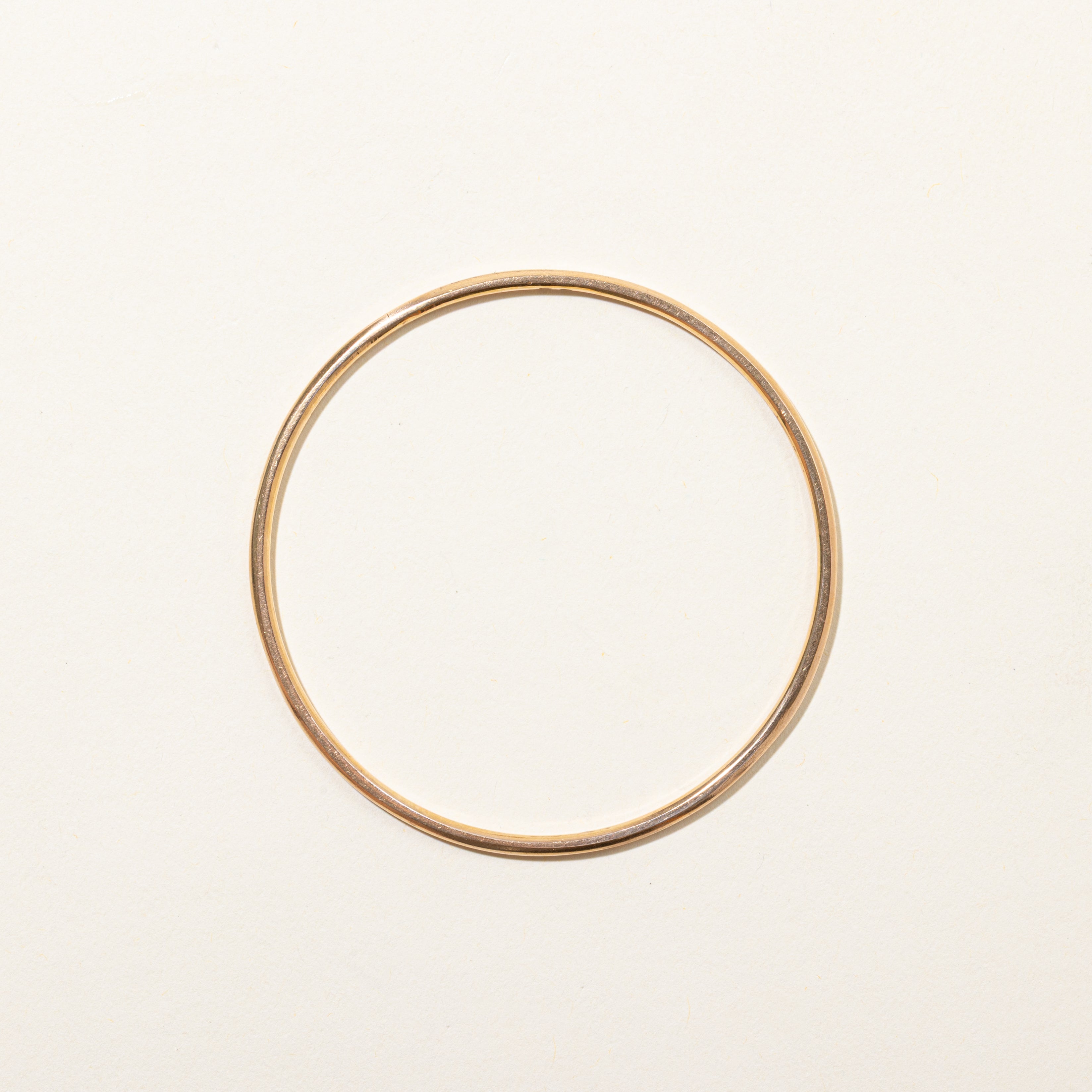 18k Yellow Gold Thin Bangle | 7.5"