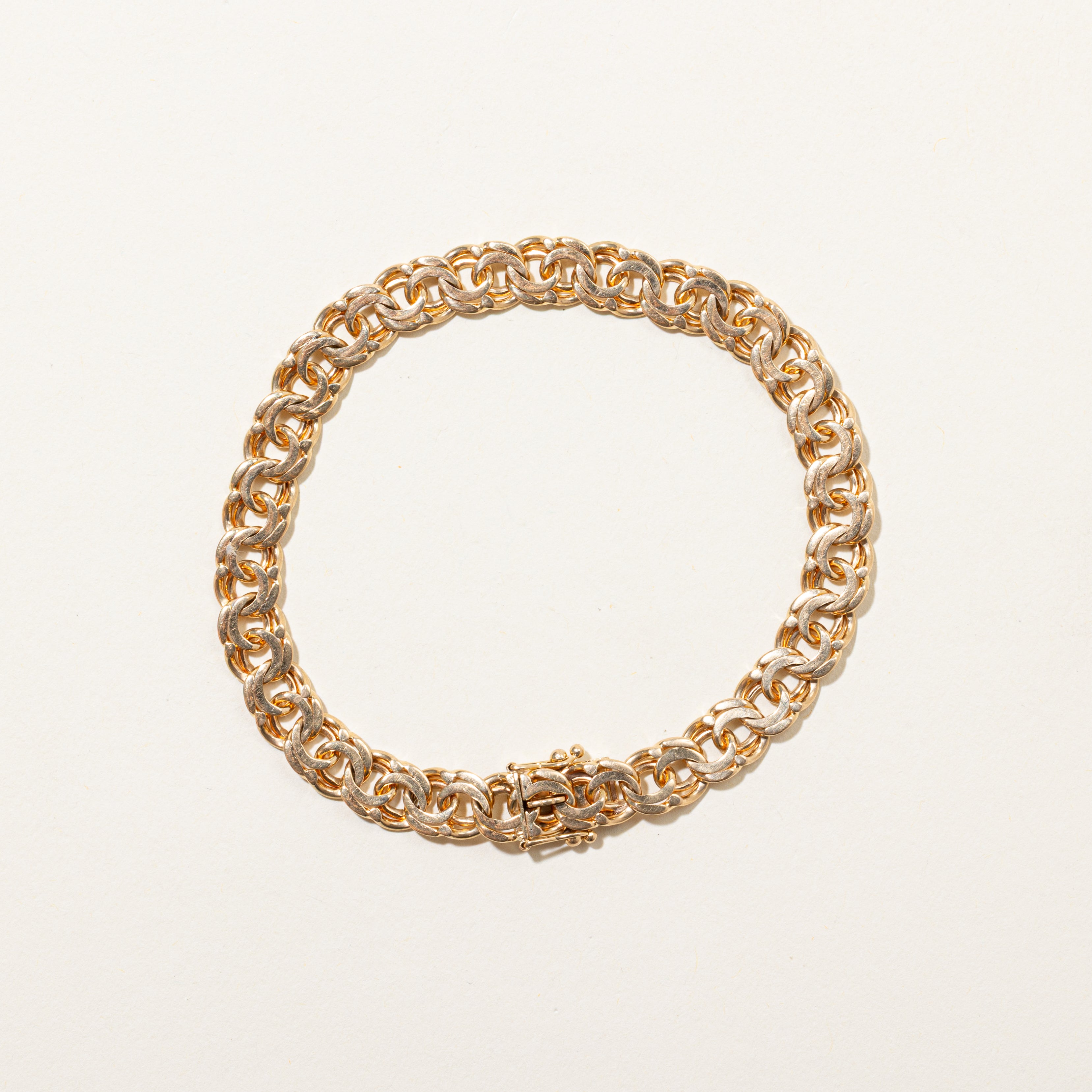 1961 Stockholm 18k Yellow Gold Double Link Bracelet | 7.75"