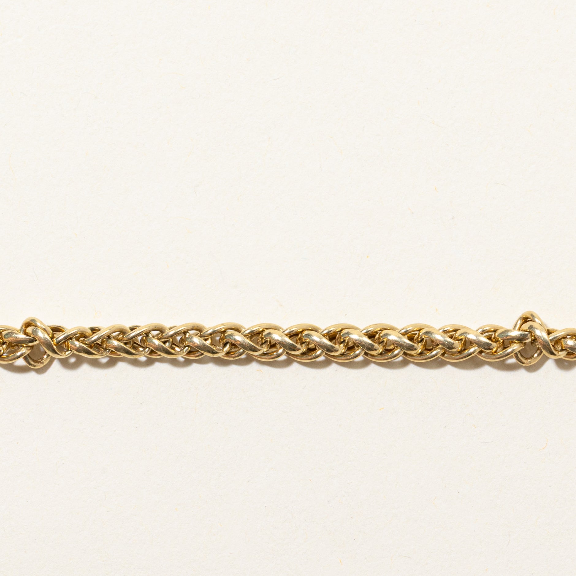 'Birks' 18k Yellow Gold Wheat Chain Bracelet | 7.5"