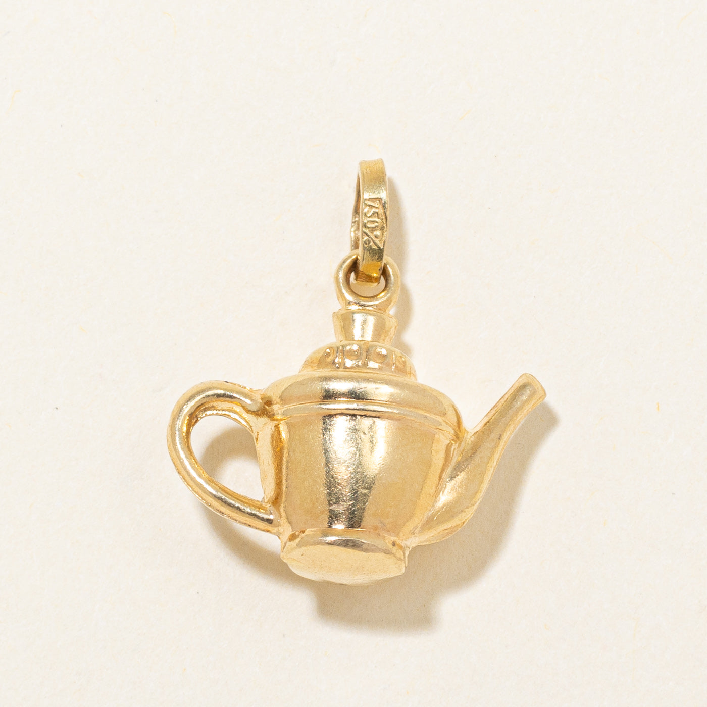 Vintage Italian 18k Yellow Gold Tea Pot Pendant