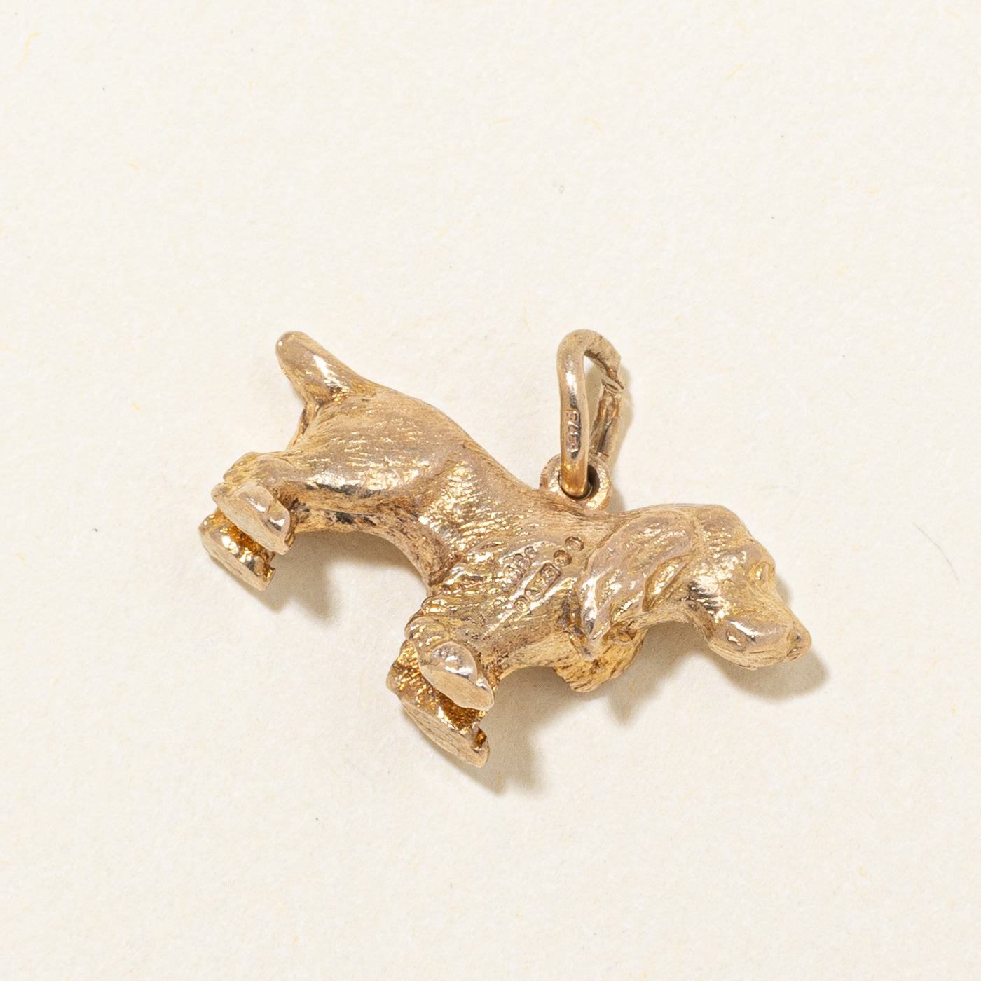 1970 London 9k Yellow Gold Dog Charm