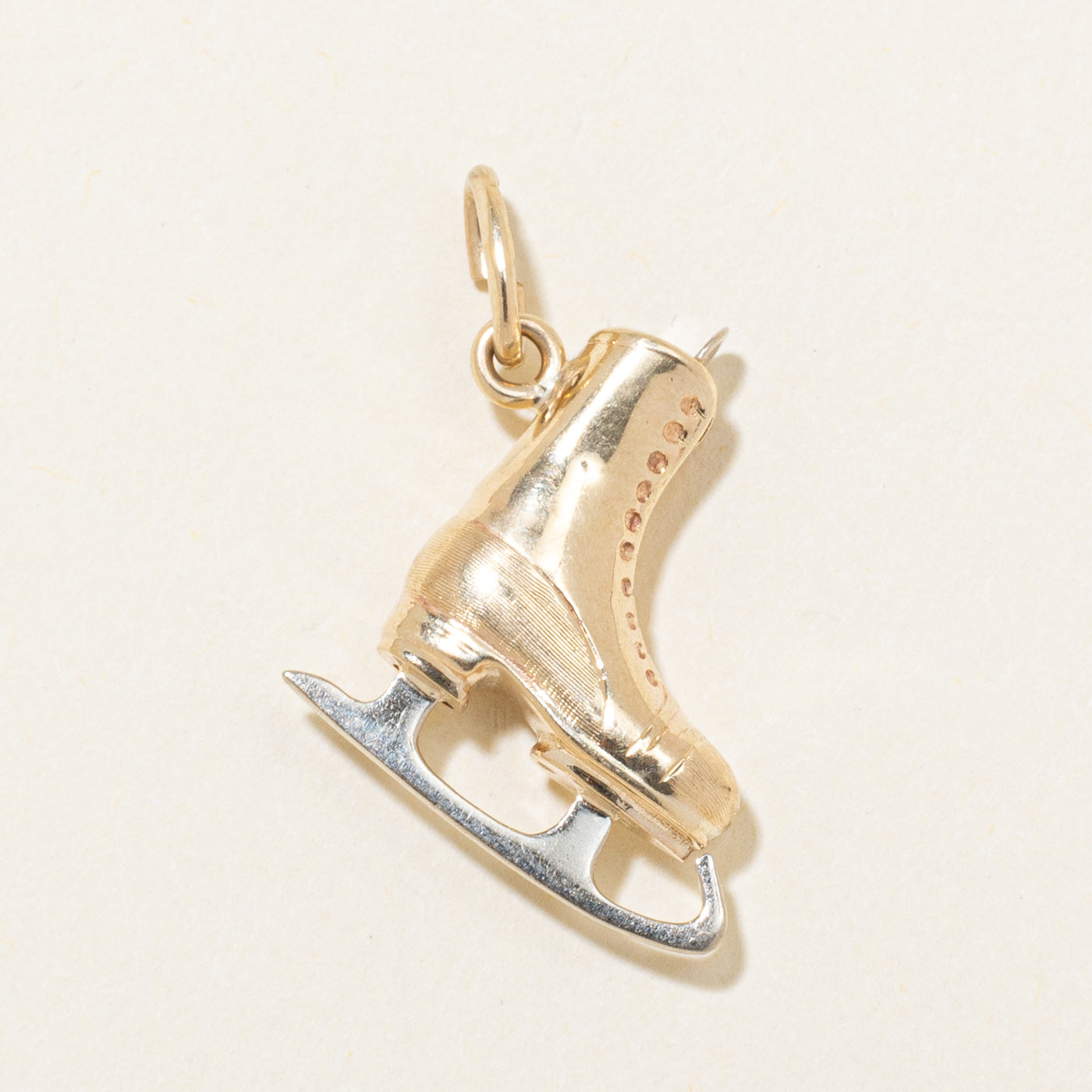 10k Yellow & White Gold Ice Skate Charm
