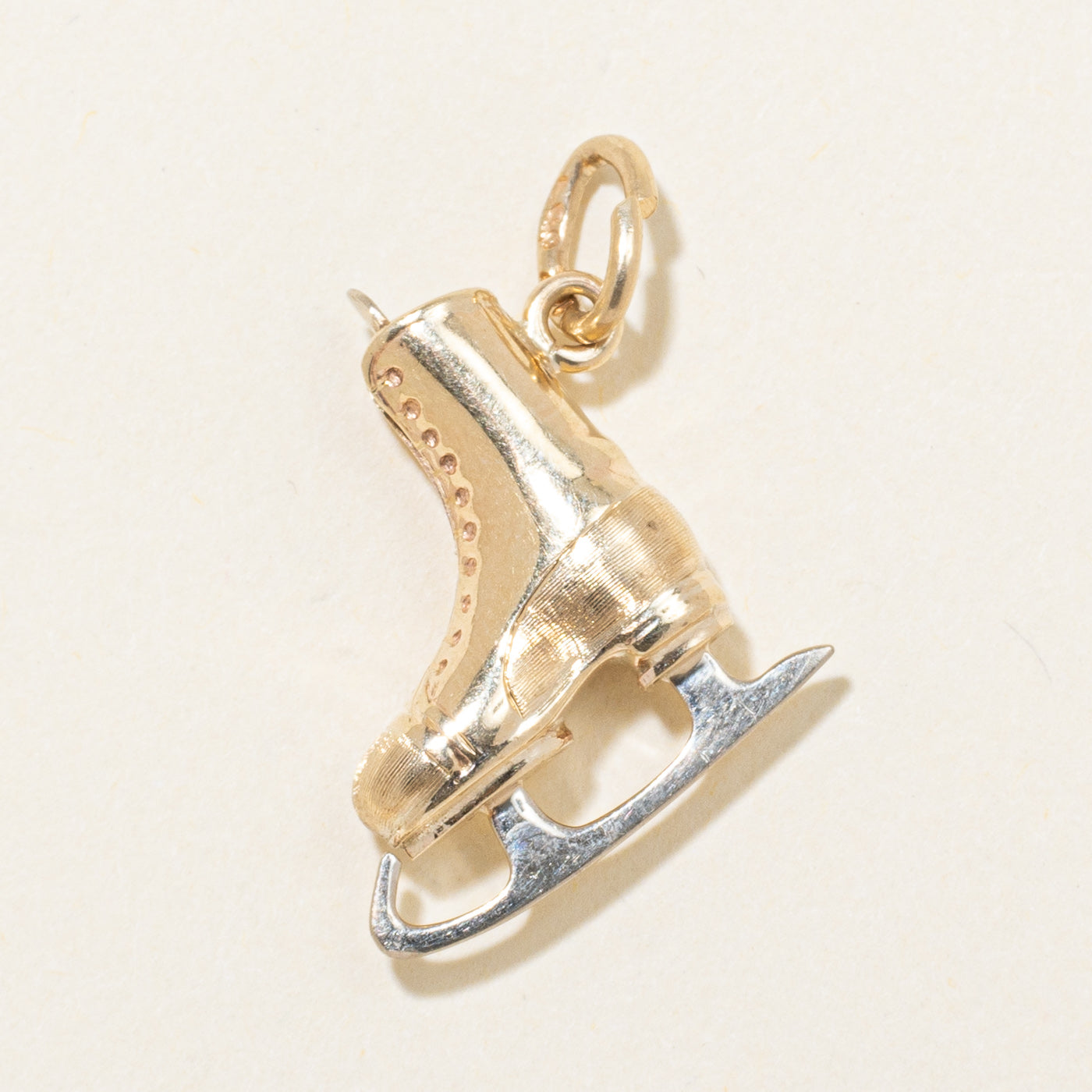 10k Yellow & White Gold Ice Skate Charm