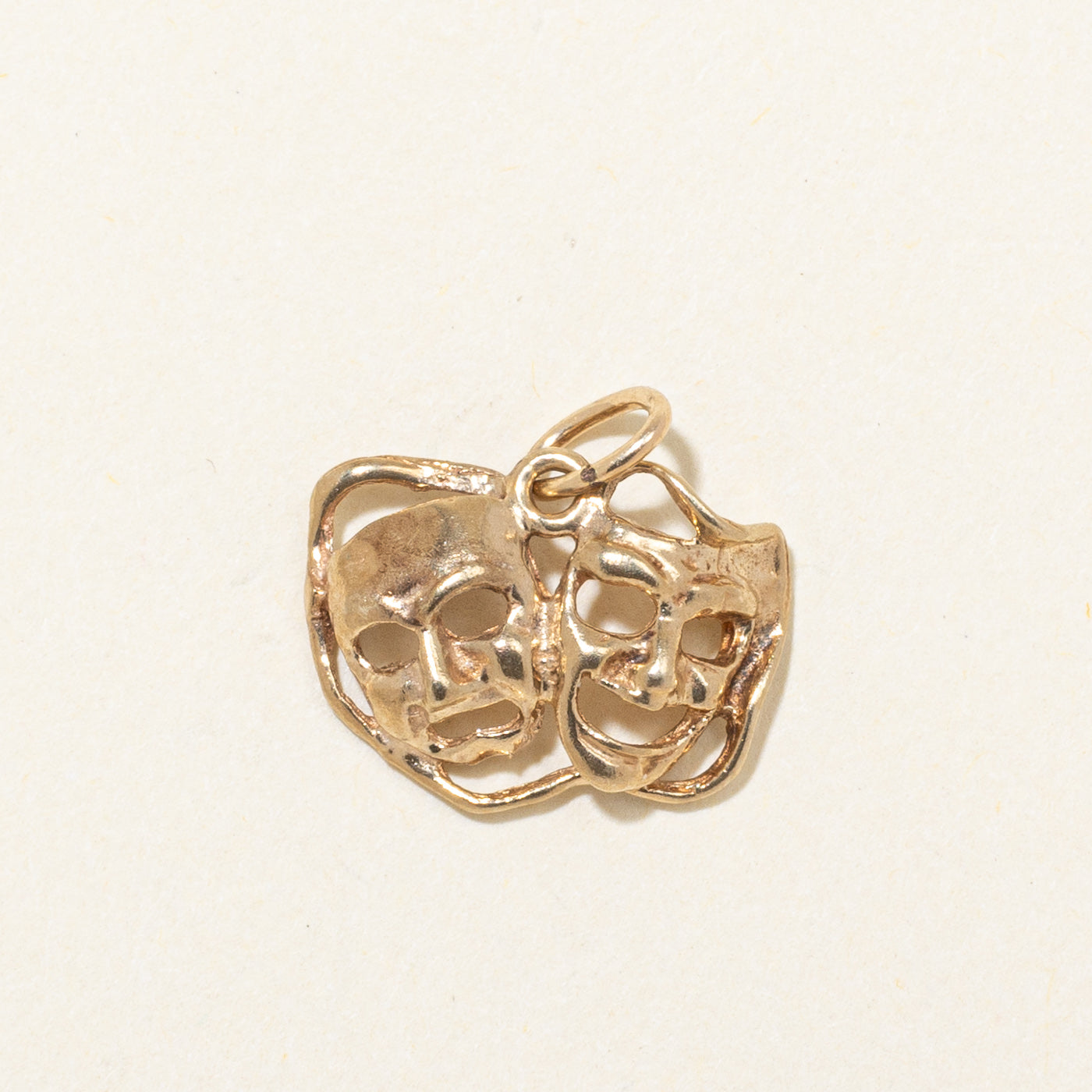 1990 London 9k Yellow Gold Comedy & Tragedy Masks Charm