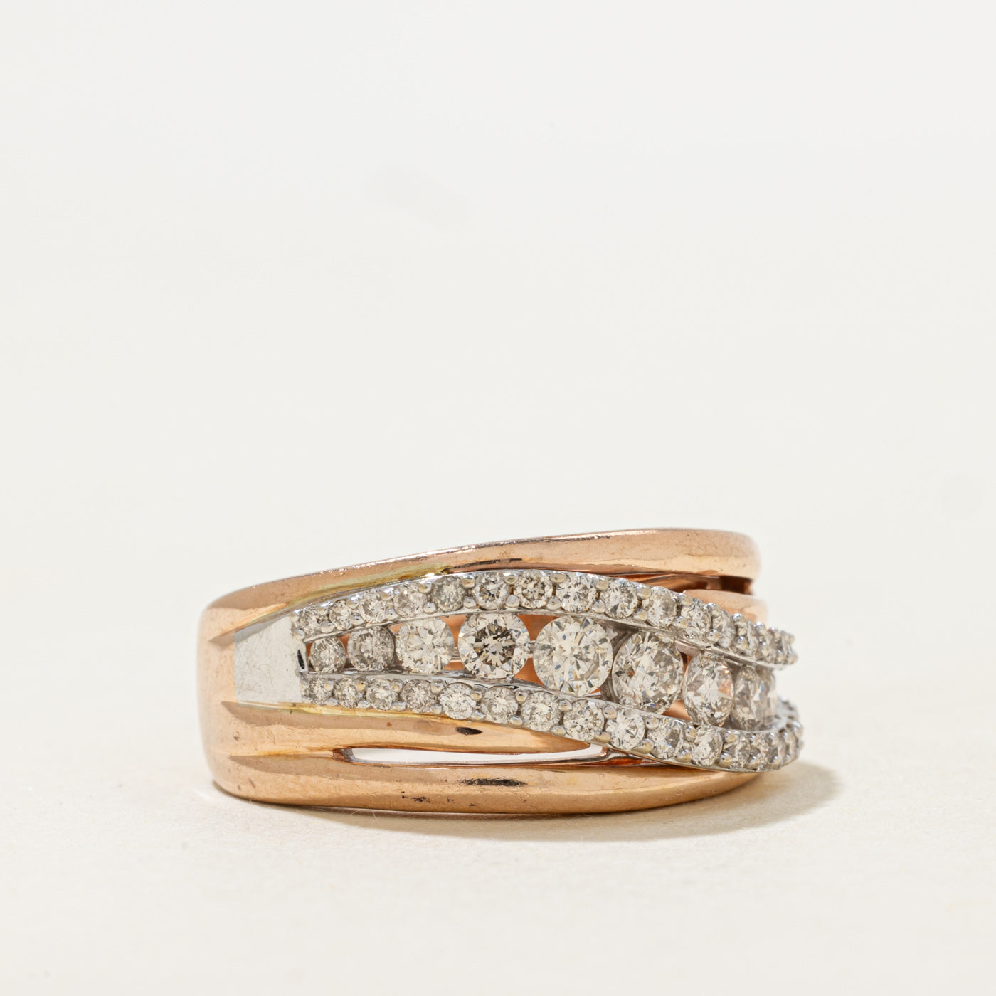 Diagonal Diamond Openwork Ring | 1.00ctw | SZ 7.25