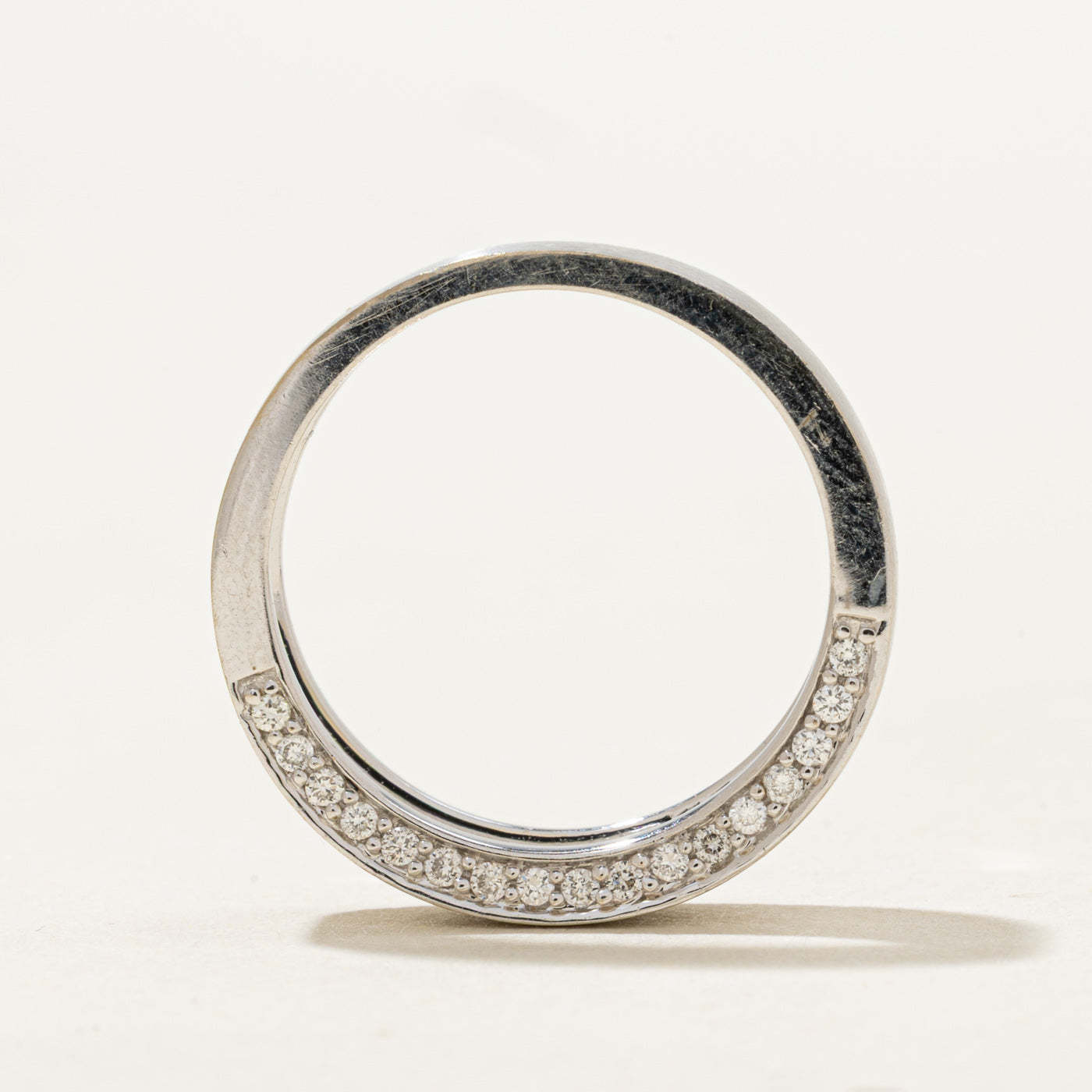 18k Diamond Edge Matte Band | 0.22ctw | SZ 5.75