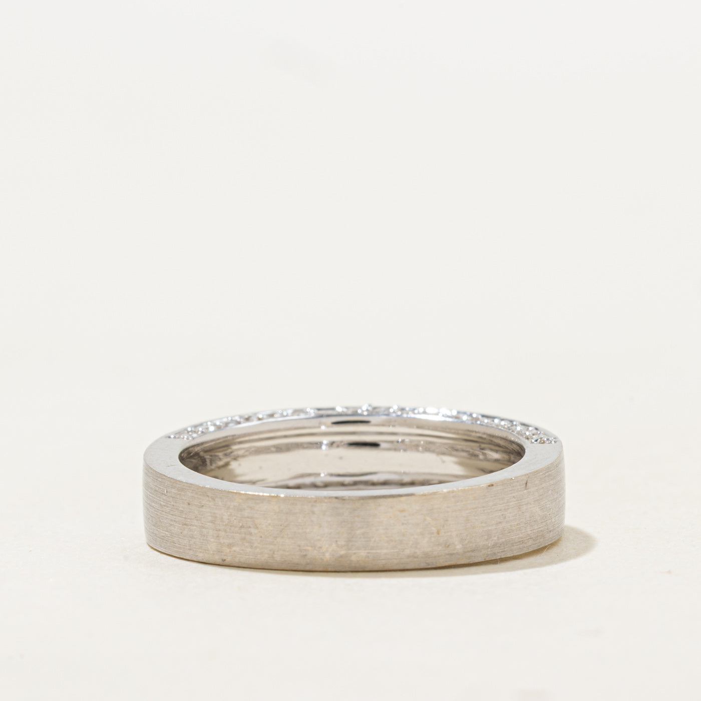 18k Diamond Edge Matte Band | 0.22ctw | SZ 5.75