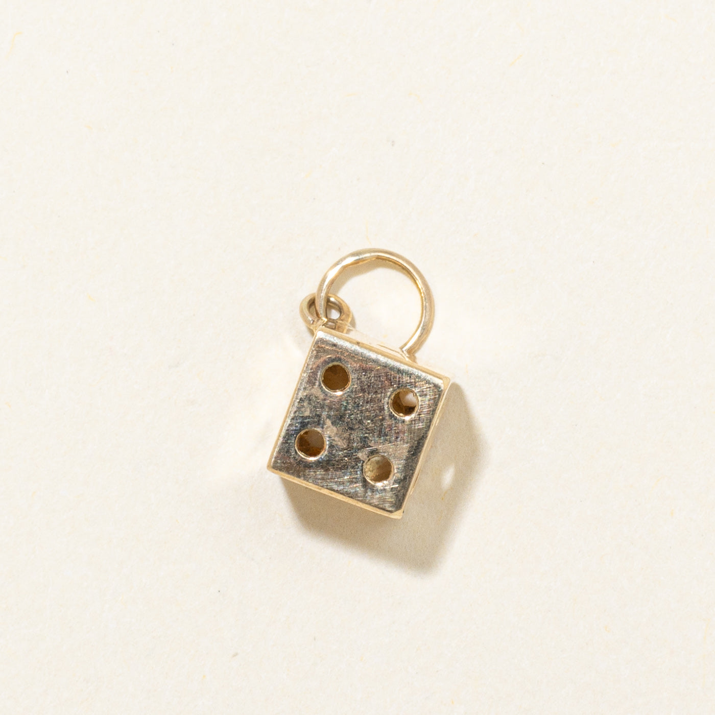 14k Yellow Gold Six Sided Dice Charm