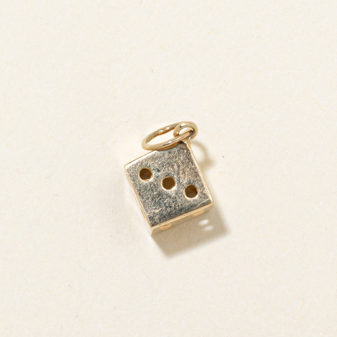 14k Yellow Gold Six Sided Dice Charm