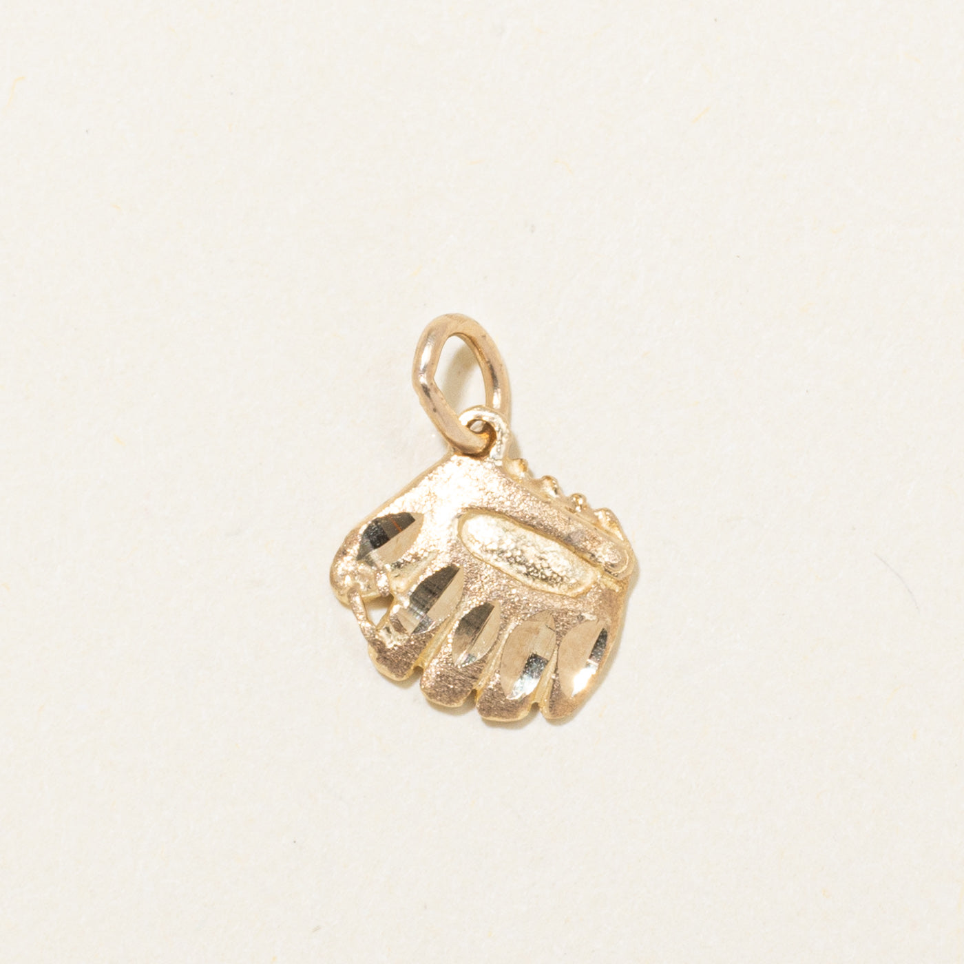 10k Yellow Gold Baseball Mitt Charm