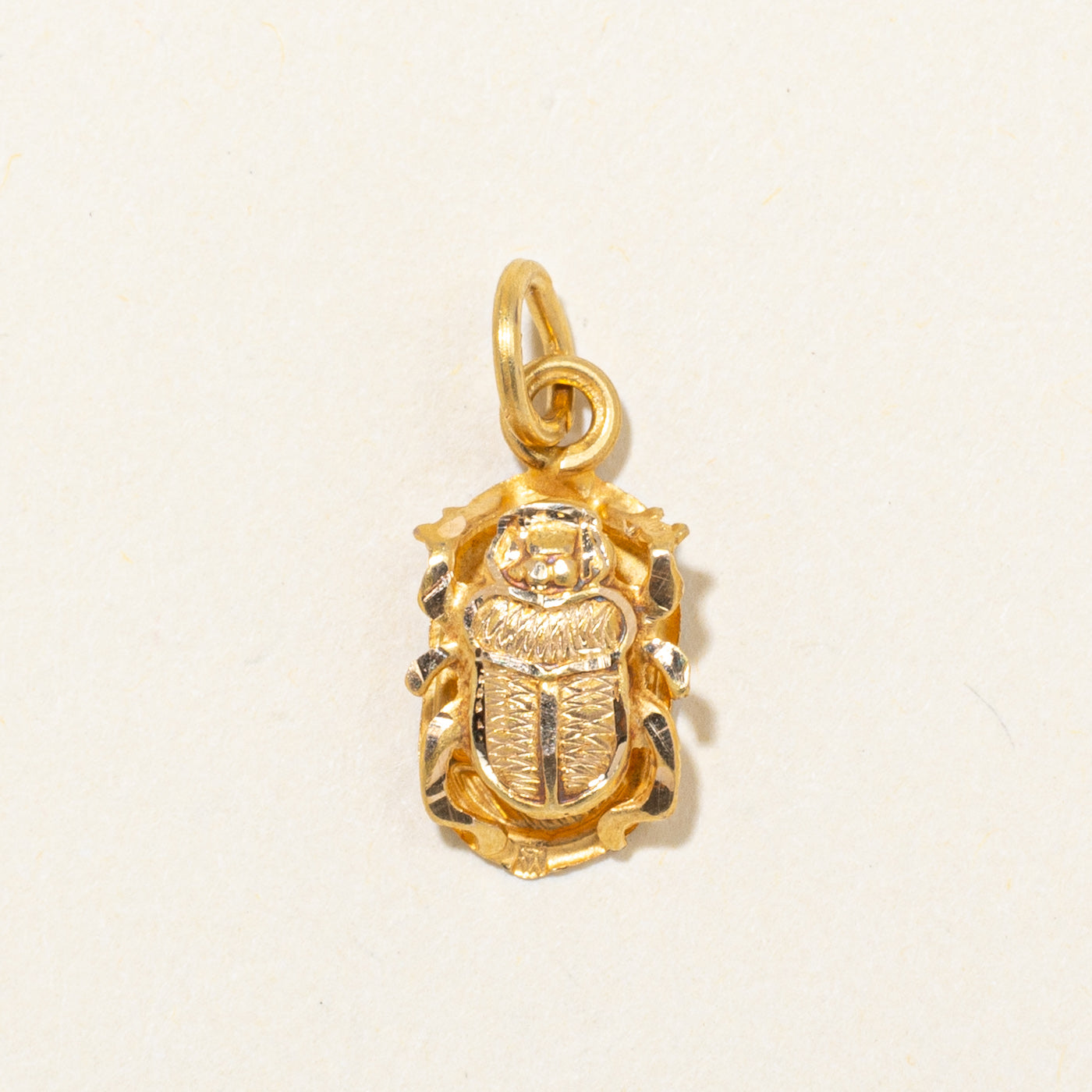 18k Yellow Gold Scarab Beetle Charm
