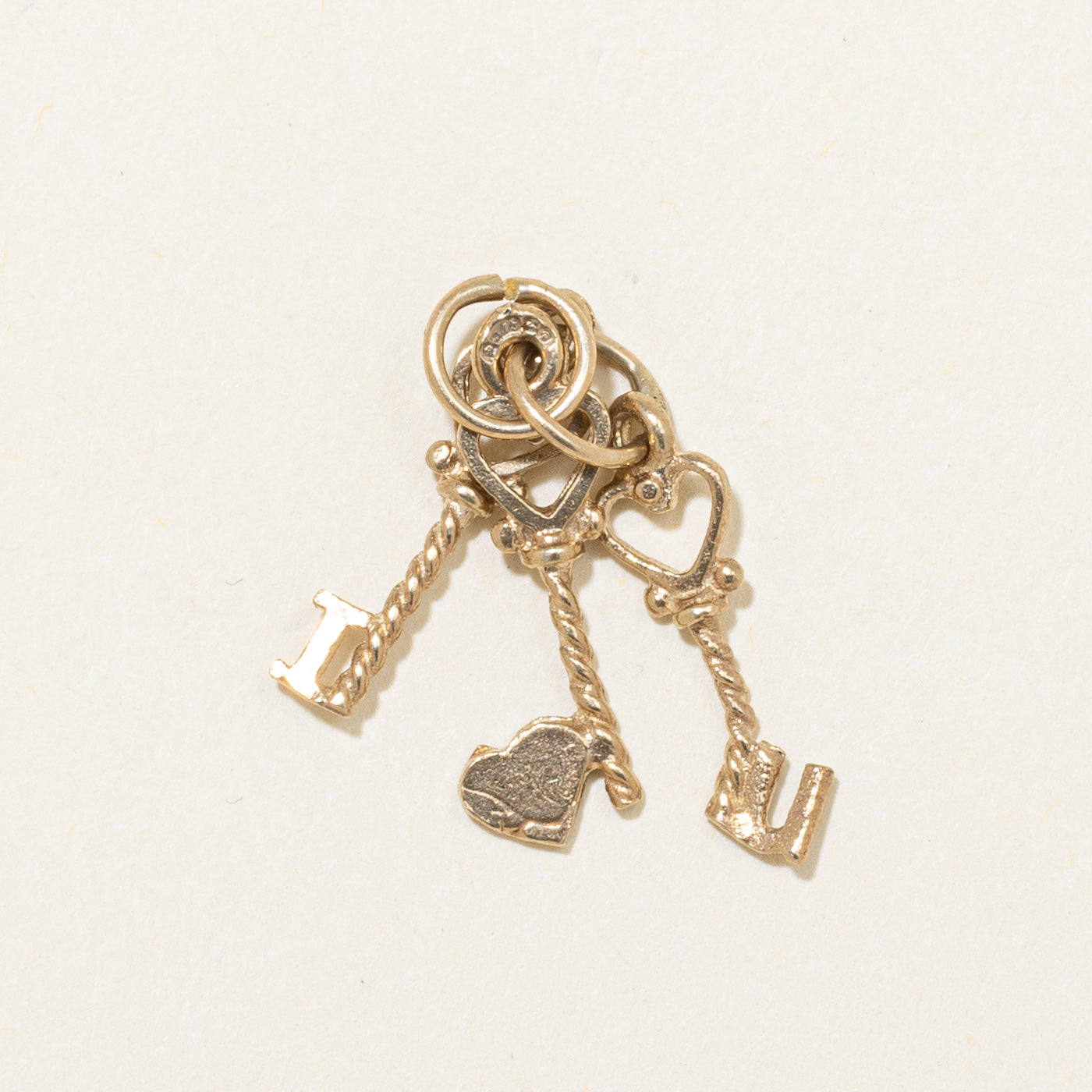 9k Yellow Gold "I ♥ U" Charms
