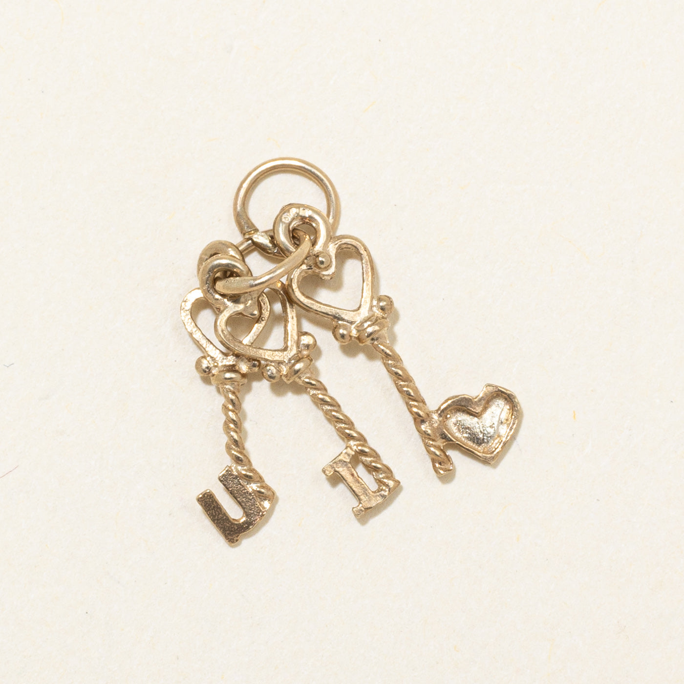 9k Yellow Gold "I ♥ U" Charms