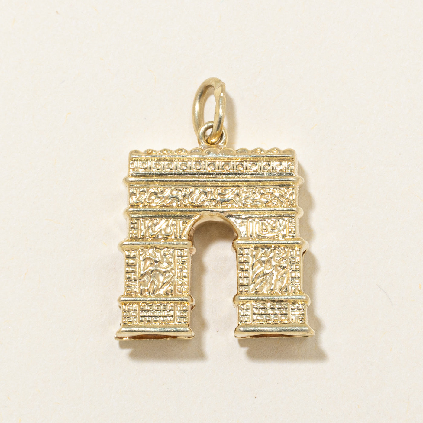14k Yellow Gold Arc De Triomphe Pendant