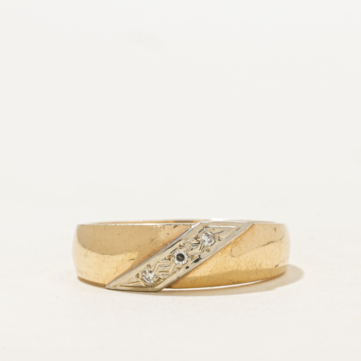 Diagonal Set Diamond Band | 0.05ctw | SZ 8