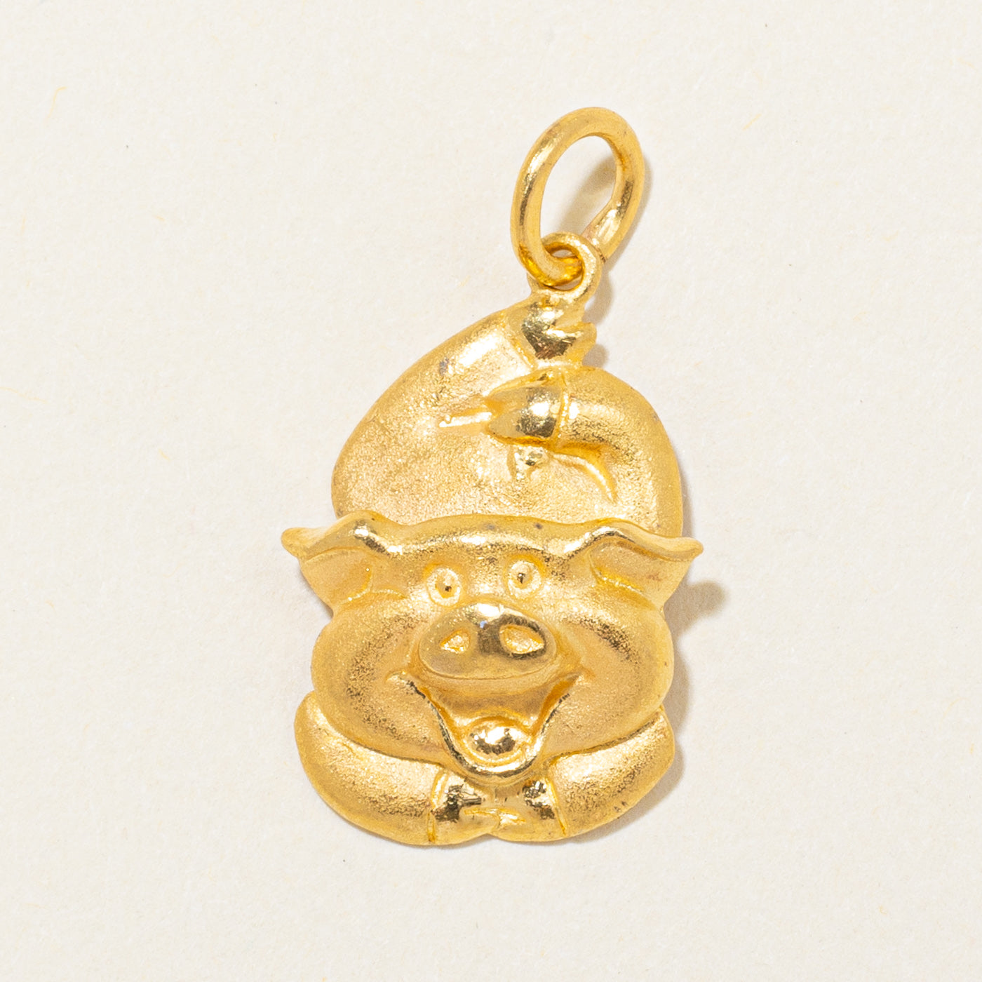 24k Yellow Gold Swaying Pig Charm