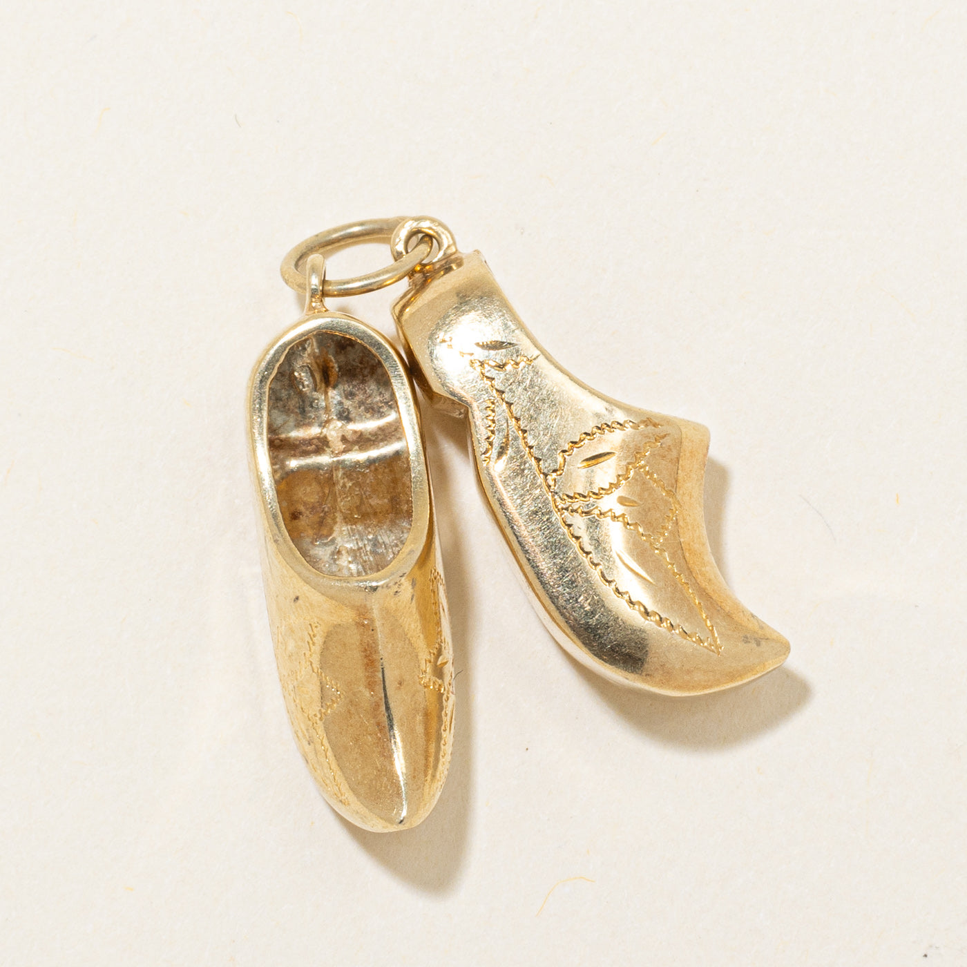 Dutch Hallmarked 14k Yellow Gold Clogs Charm