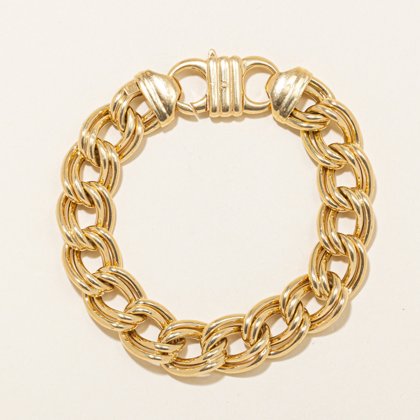 18k Yellow Gold Double Link Chain Bracelet | 8" |