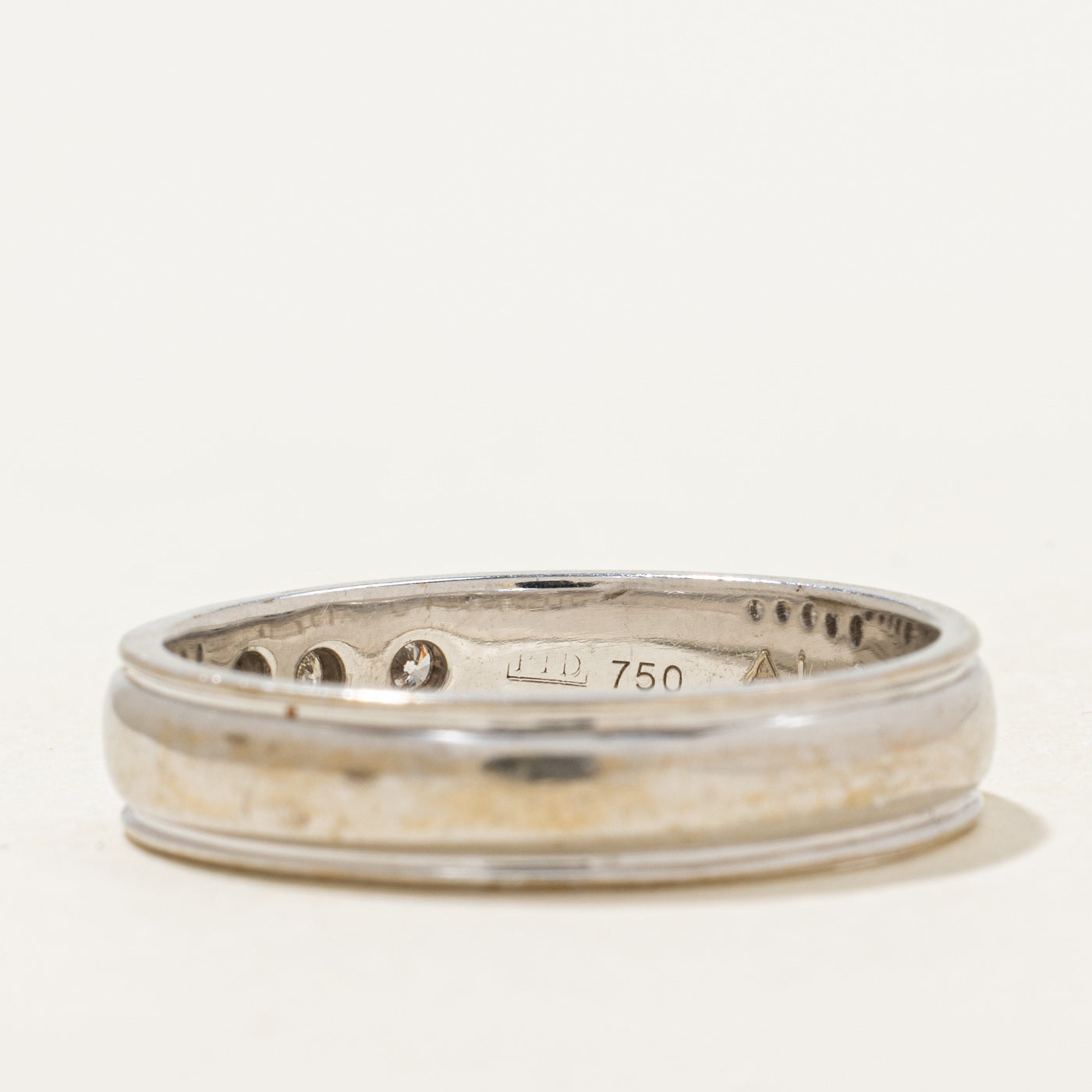 18k Flush Set Five Stone Diamond Band | 0.10ctw | 4.80mm | SZ 9.5