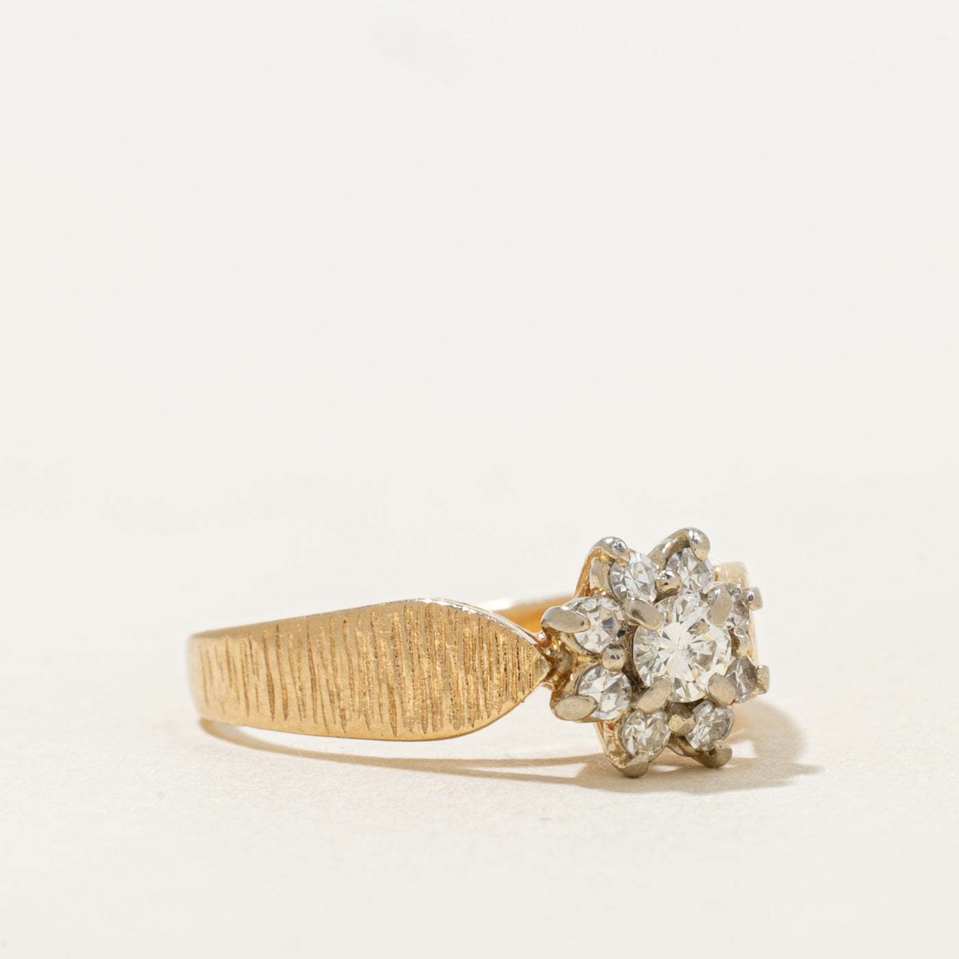 Diamond Petal Textured Ring | 0.33ctw | SZ 5.75