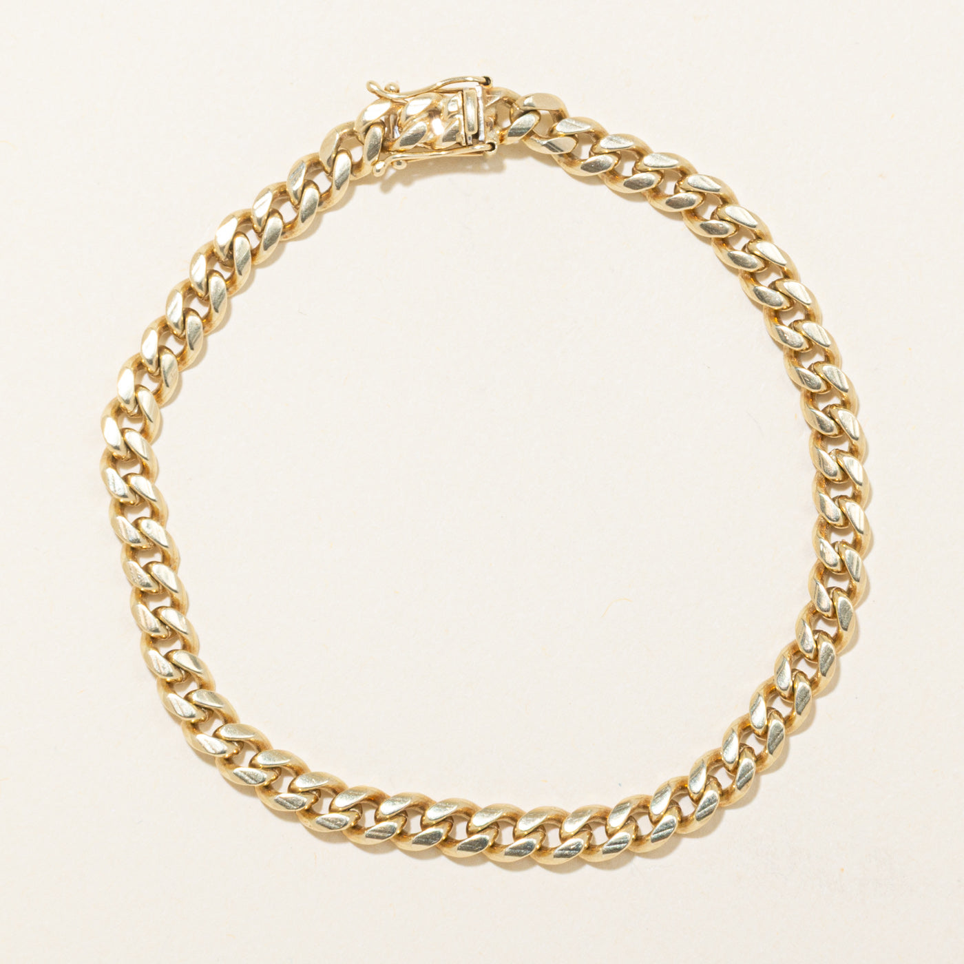 14k Yellow Gold Curb Link Chain Bracelet | 8" |