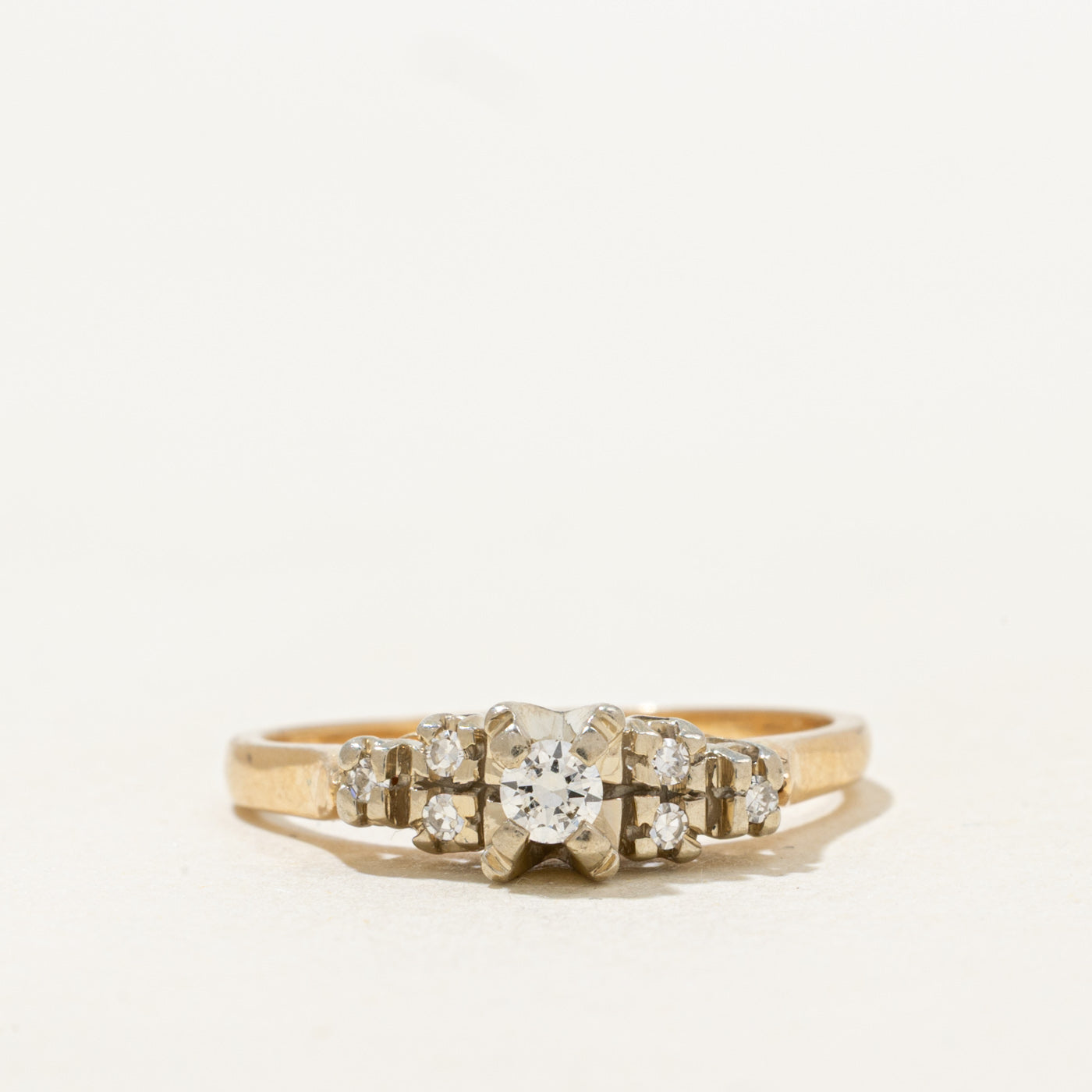Basket Set Diamond Ring | 0.15ctw | SZ 6.75