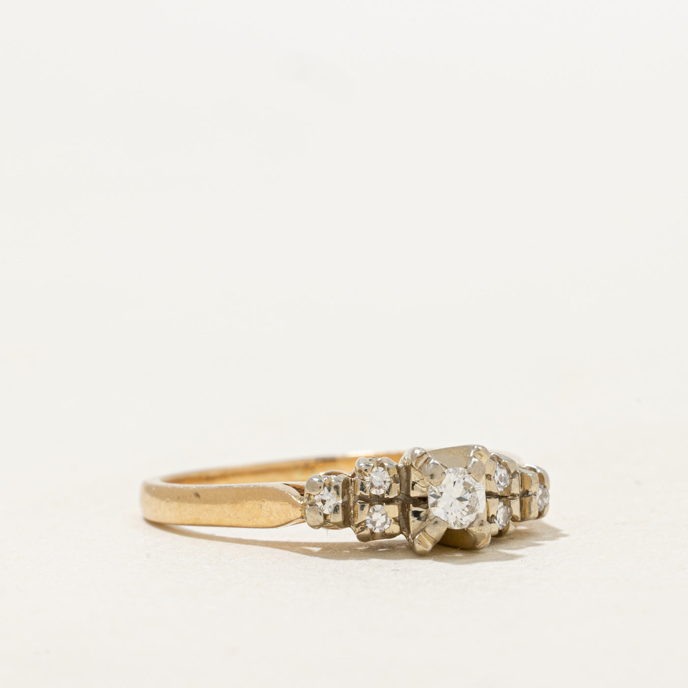 Basket Set Diamond Ring | 0.15ctw | SZ 6.75