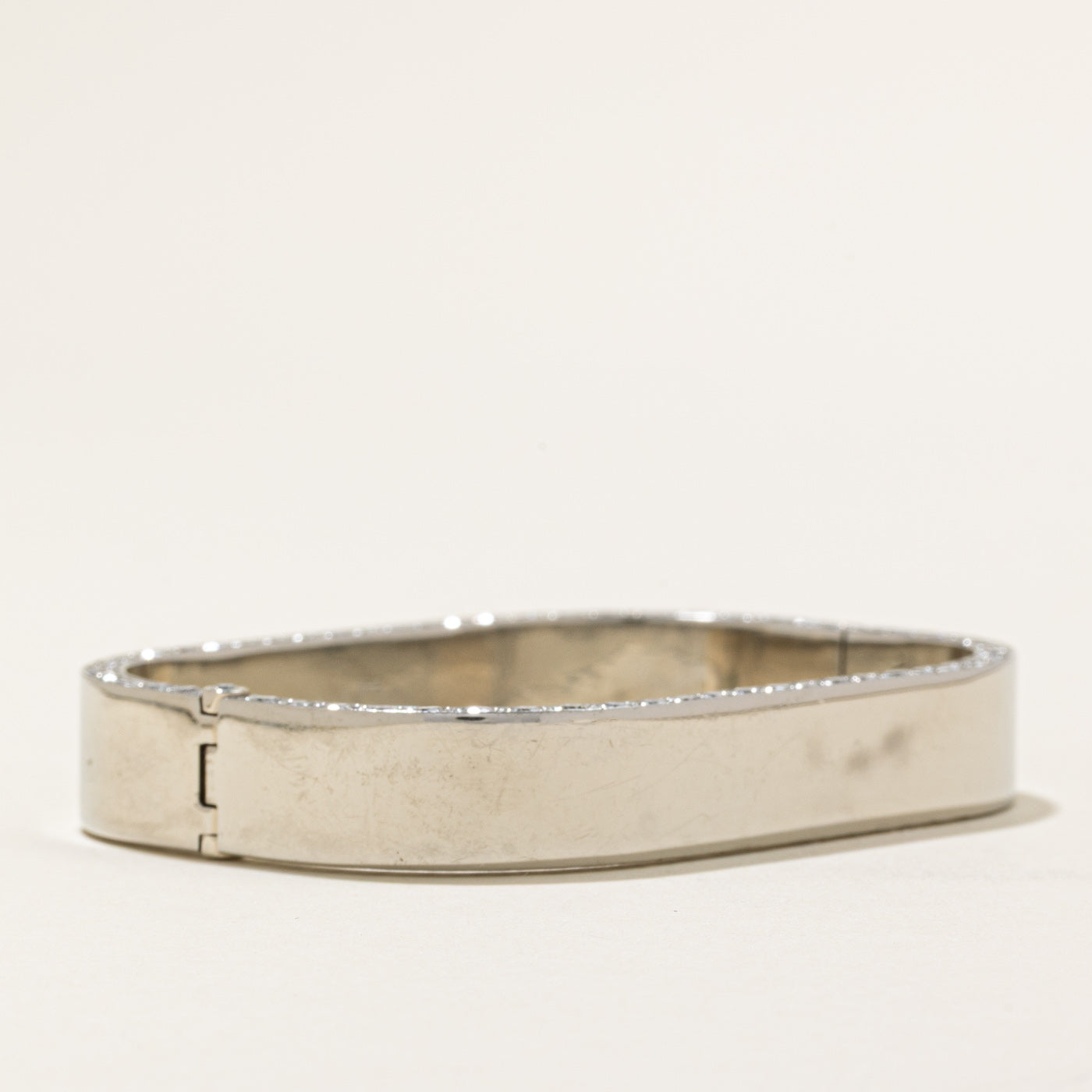 Diamond Frosted Edge Rectangle Bangle | 5.84ctw | 6.25" |