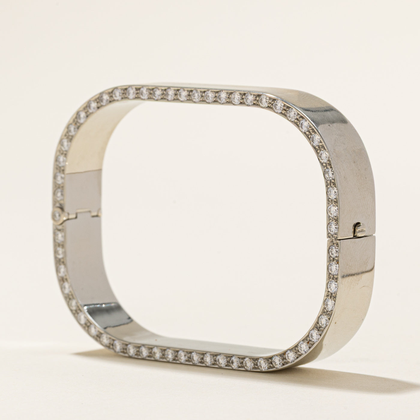 Diamond Frosted Edge Rectangle Bangle | 5.84ctw | 6.25" |