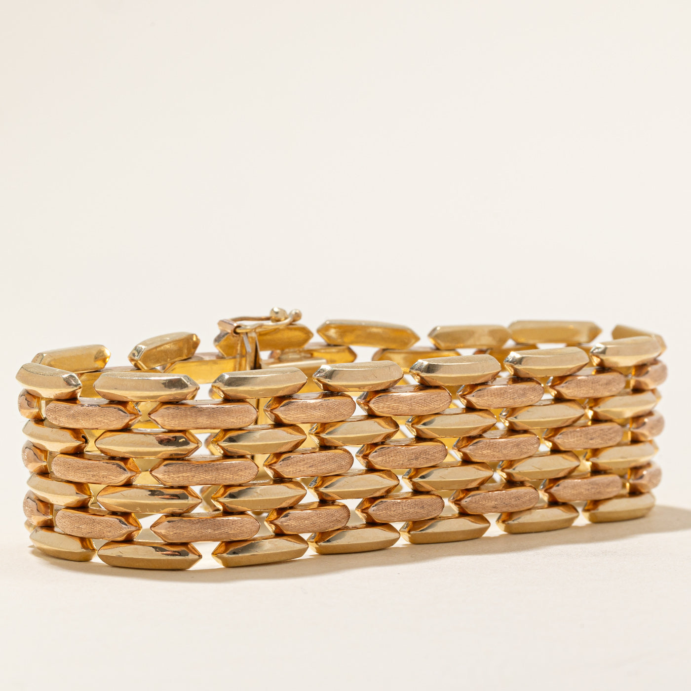 14k Two Tone Gold Panther Chain Bracelet | 7.5" |