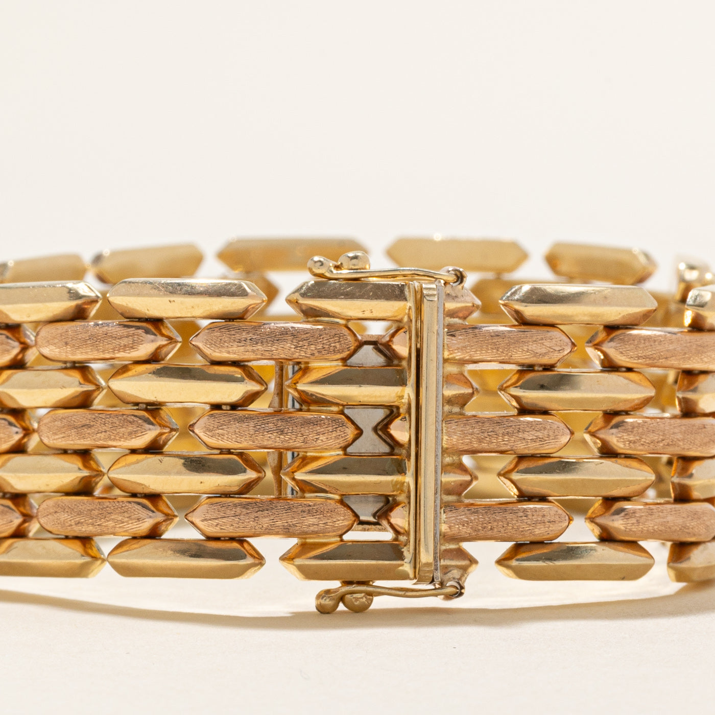 14k Two Tone Gold Panther Chain Bracelet | 7.5" |