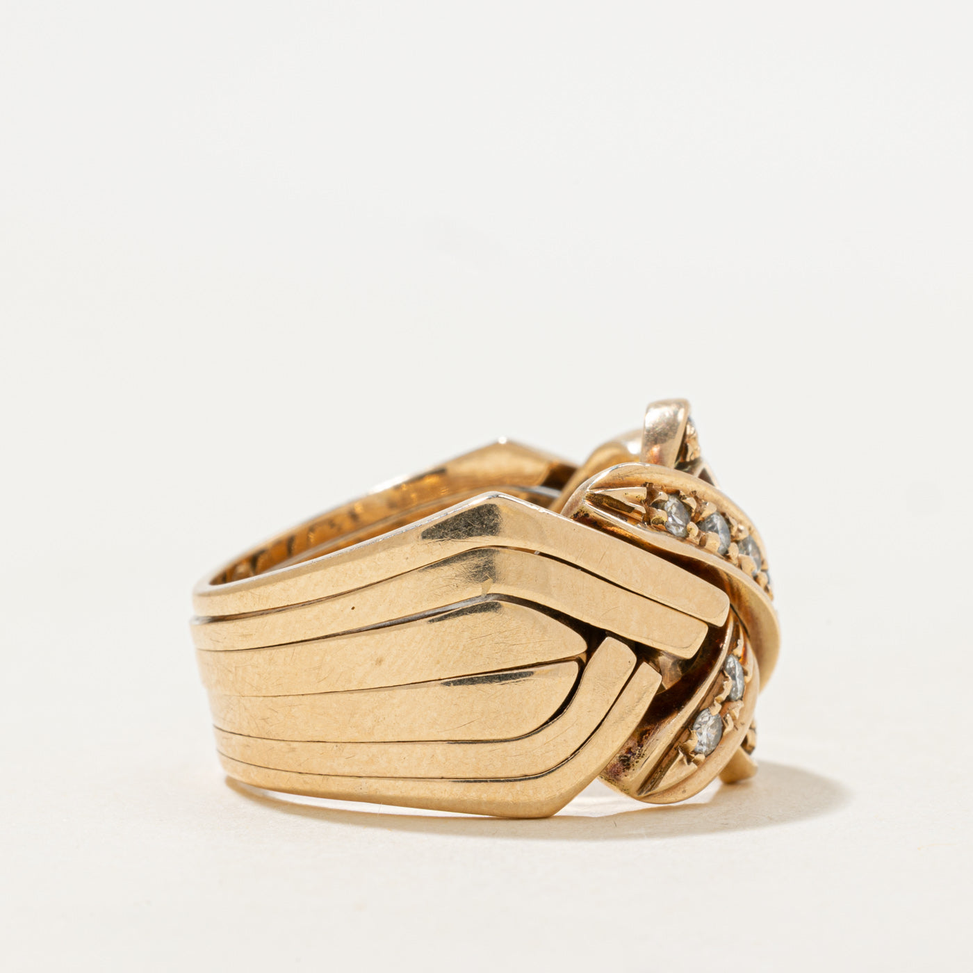 Yellow Gold Diamond Puzzle Ring | 0.40ctw | SZ 9.25