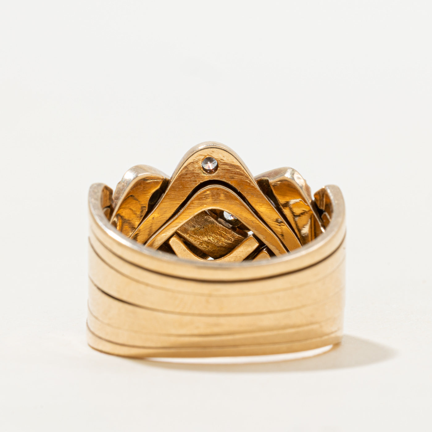 Yellow Gold Diamond Puzzle Ring | 0.40ctw | SZ 9.25