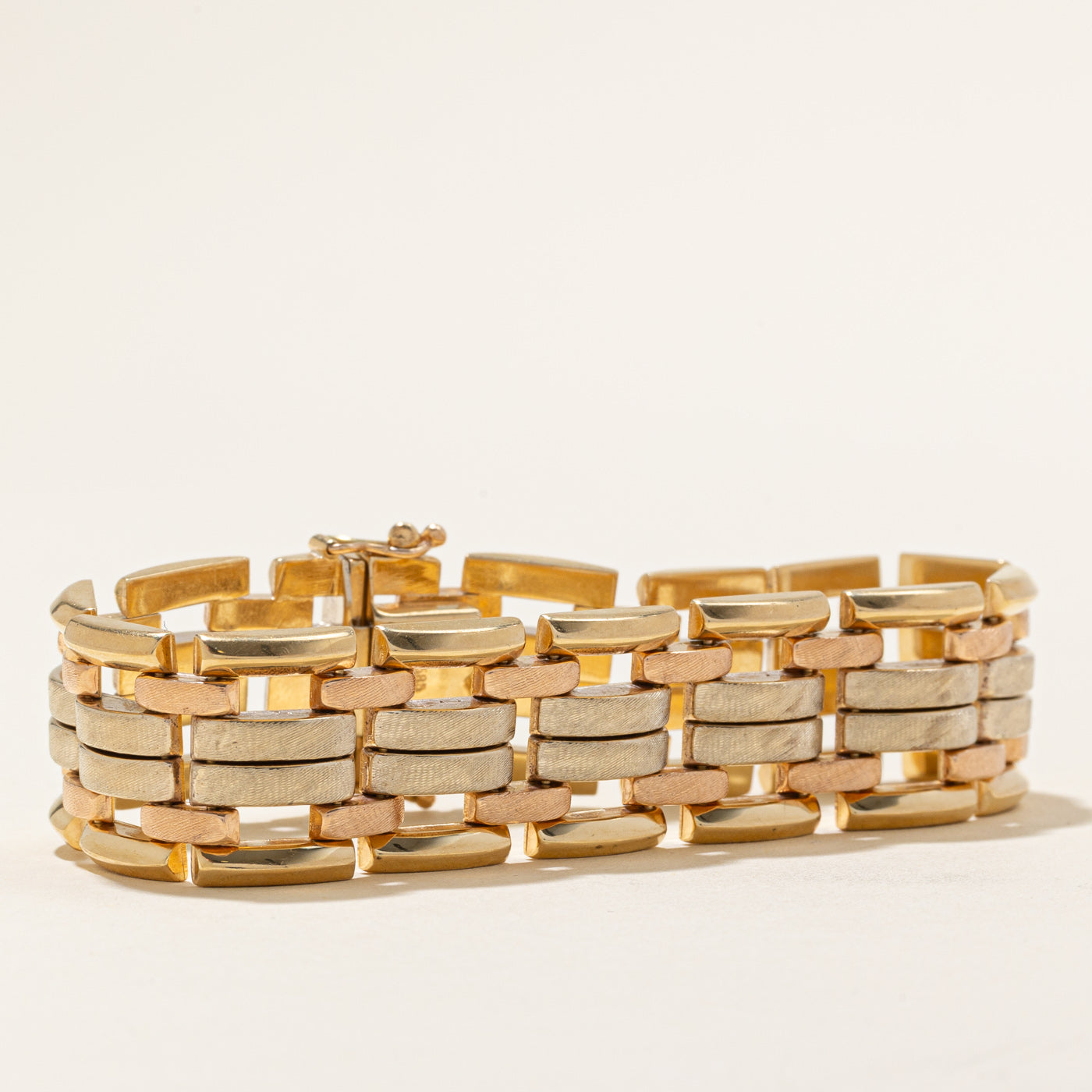 Tri Tone Gold Panther Chain Bracelet | 7.5" |