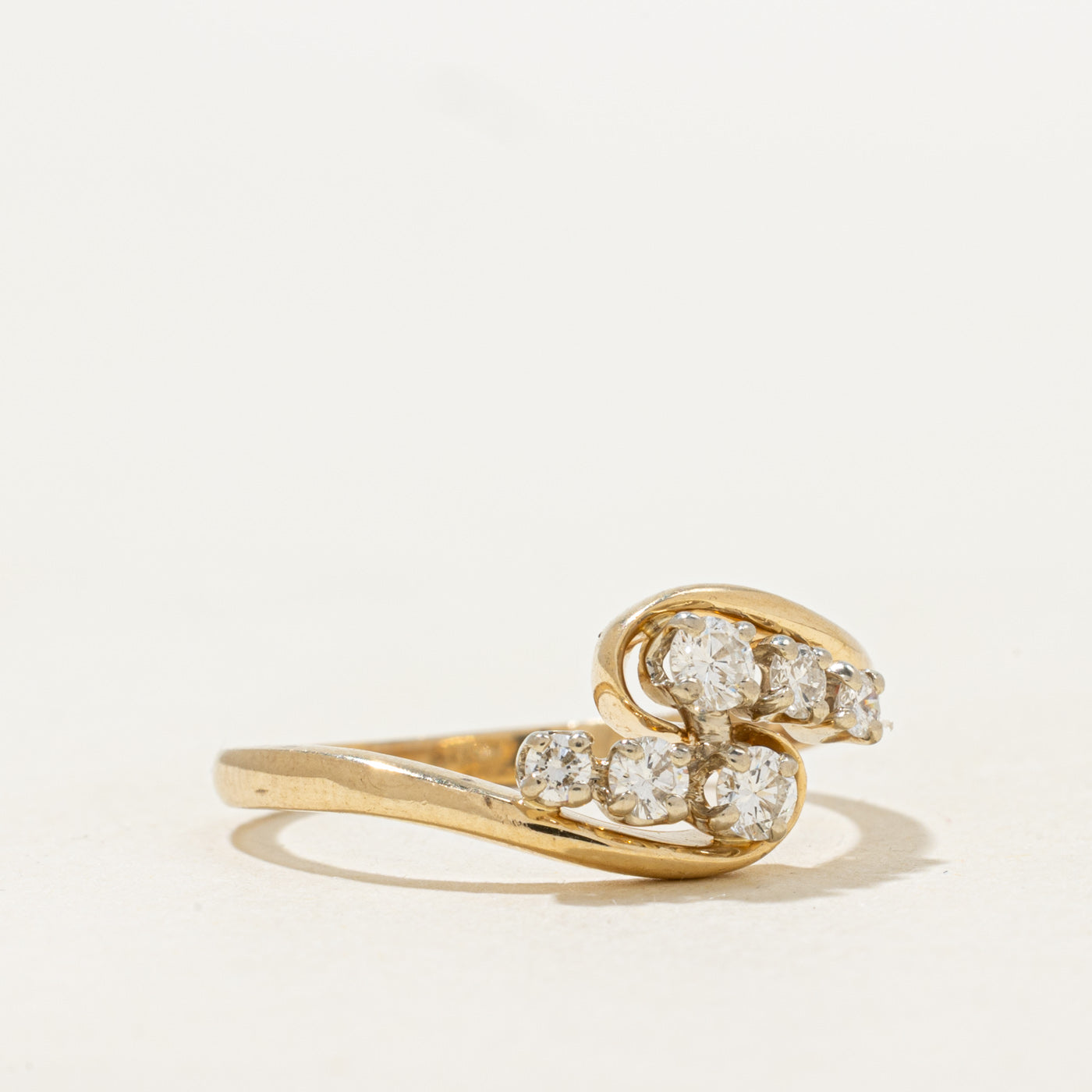 Basket Set Diamond Bypass Ring | 0.33ctw | SZ 6.75