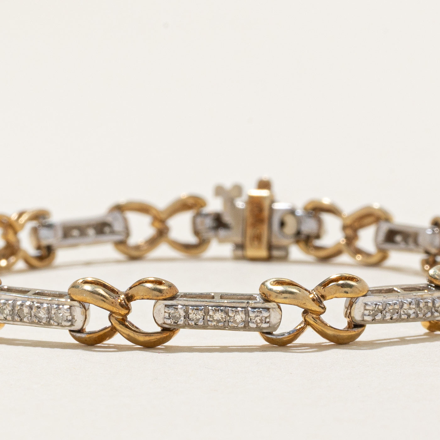 Two Tone Infinity Single Cut Diamond Bracelet | 0.44ctw | 7.5" |