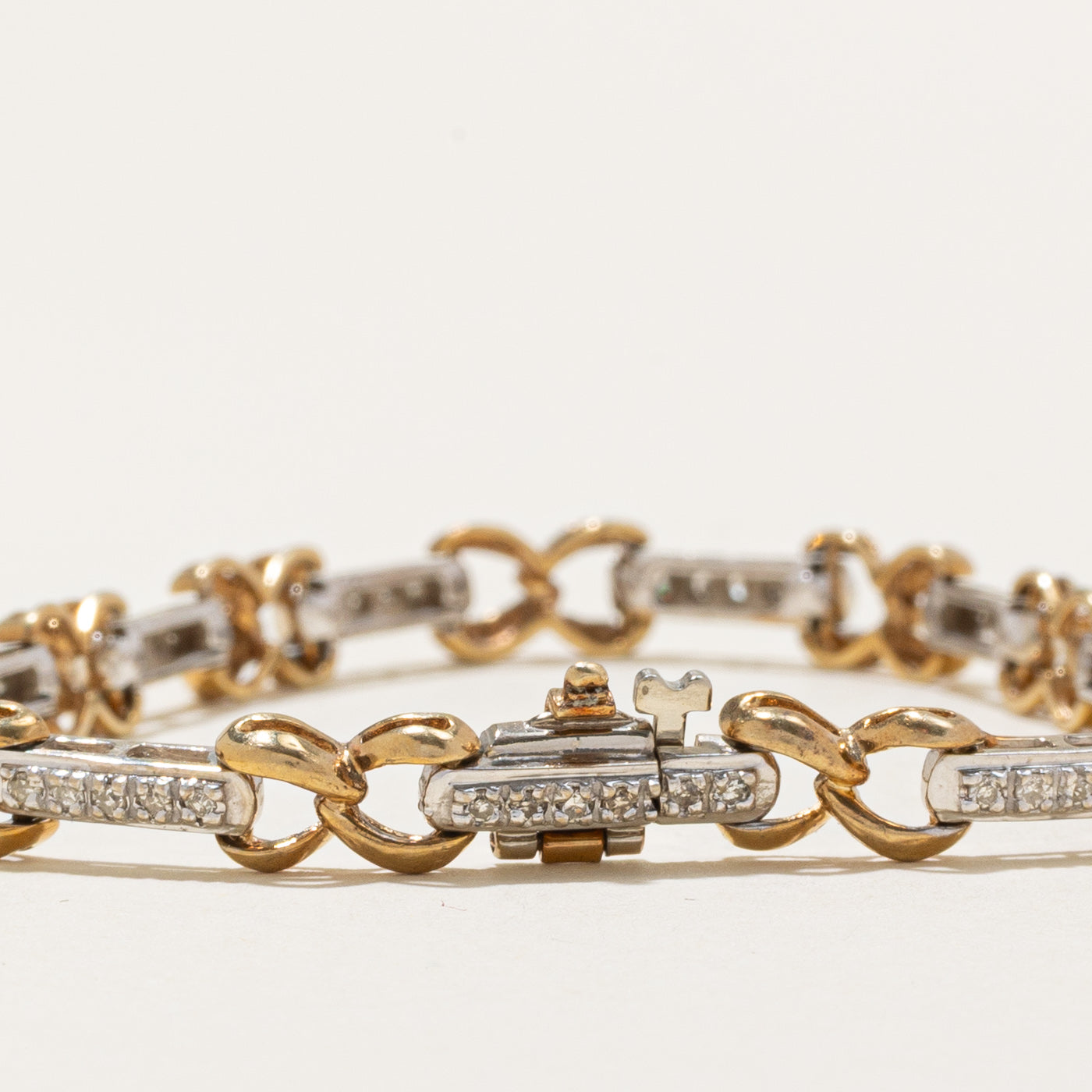 Two Tone Infinity Single Cut Diamond Bracelet | 0.44ctw | 7.5" |