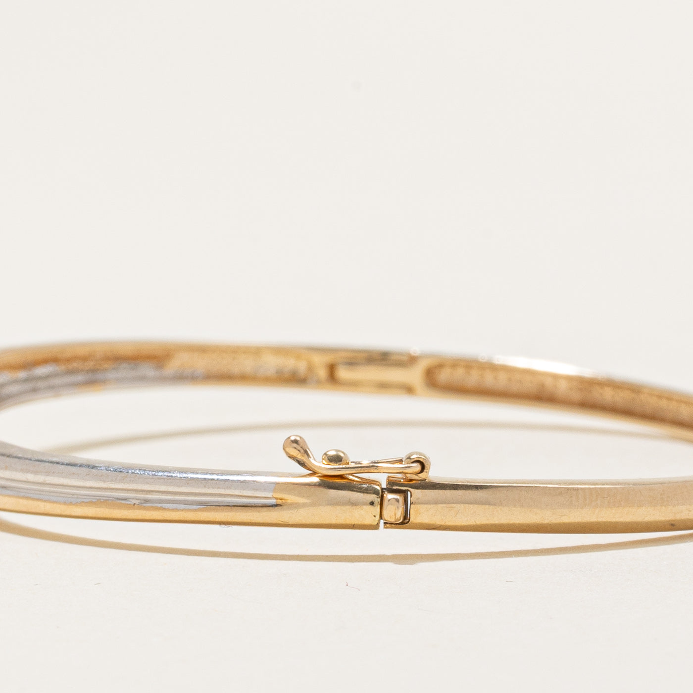 Two Tone Gold Diamond Bypass Bangle | 0.27ctw | 6.5" |